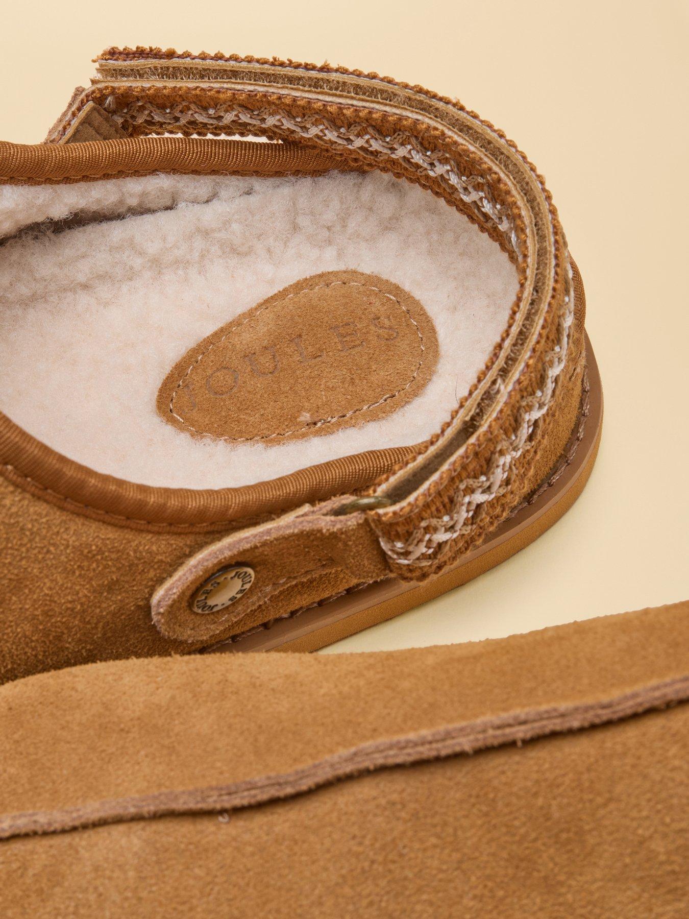 Image 5 of 6 of Joules Womens Adjustable Strap Leather House Shoe - Brown