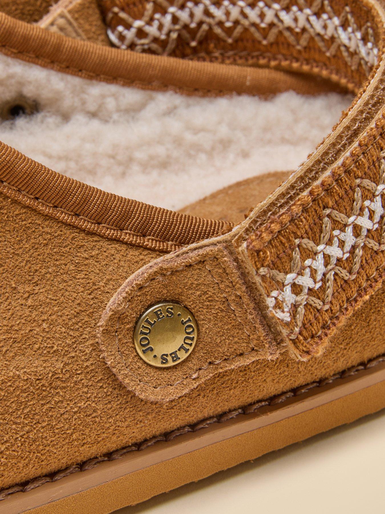 Image 6 of 6 of Joules Womens Adjustable Strap Leather House Shoe - Brown