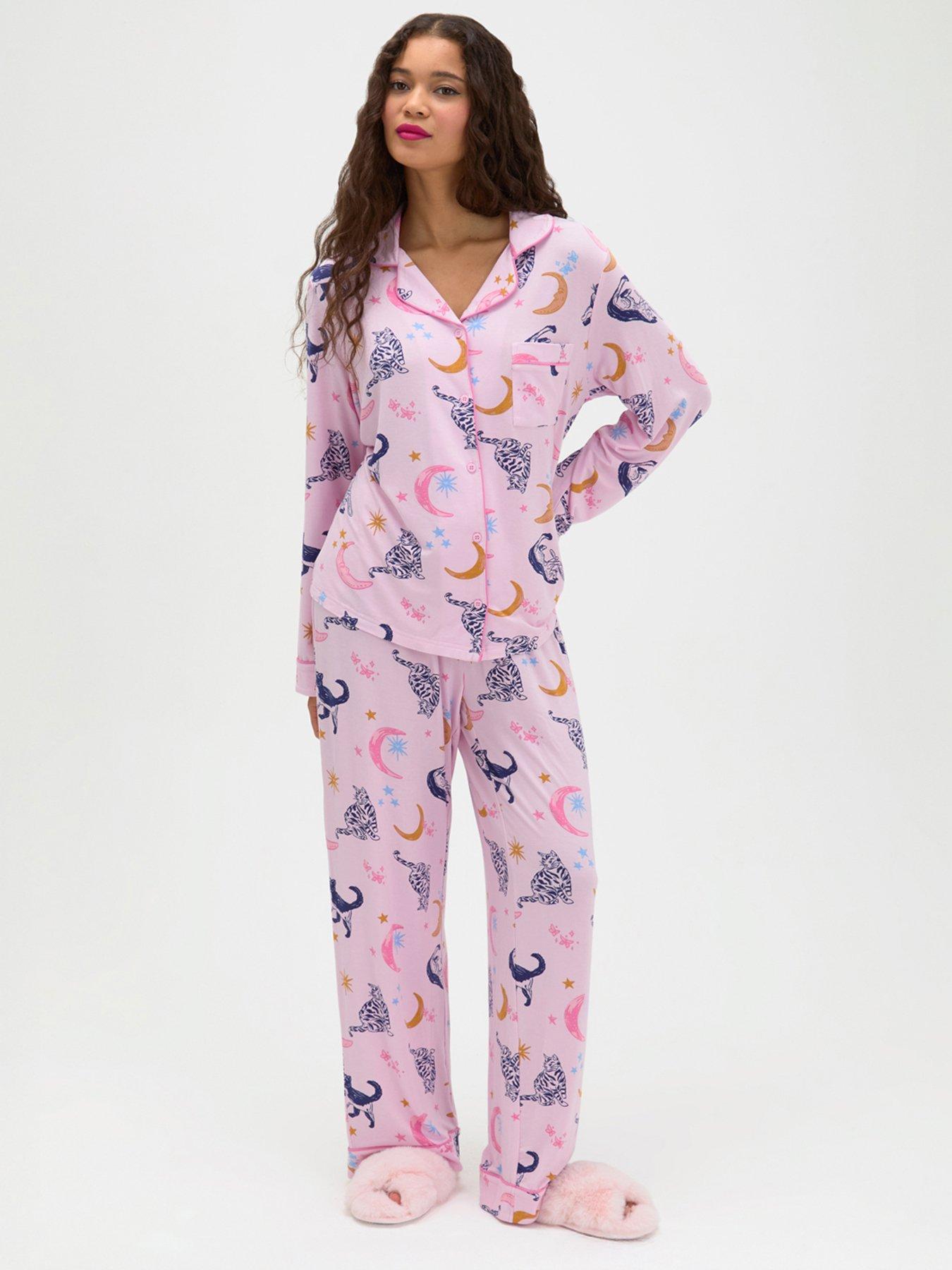 Boux Avenue Boux Avenue Cat Modal Pyjama Set - Pink Mix