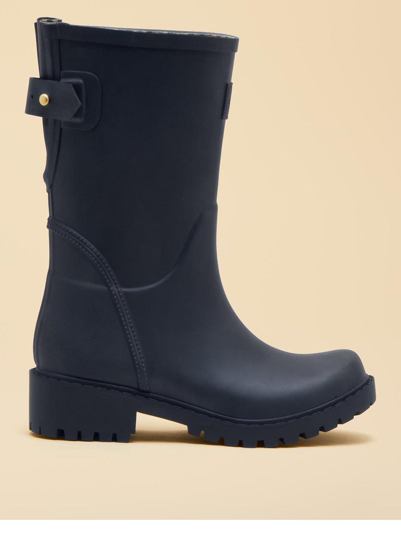 Image 1 of 6 of Joules Womens Wistow Cleated Sole Buckle Strap Wellington Boots - Blue