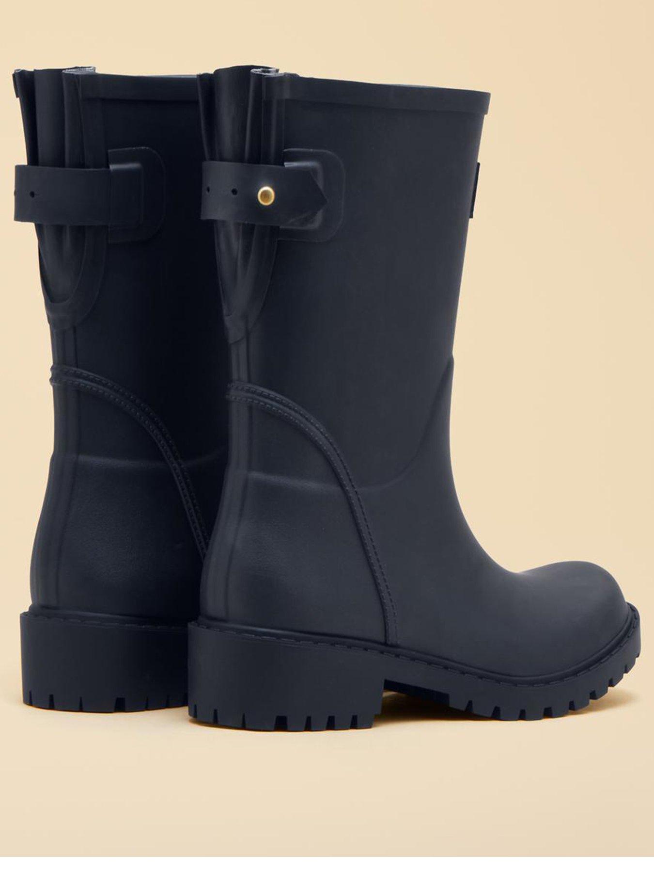 Image 3 of 6 of Joules Womens Wistow Cleated Sole Buckle Strap Wellington Boots - Blue