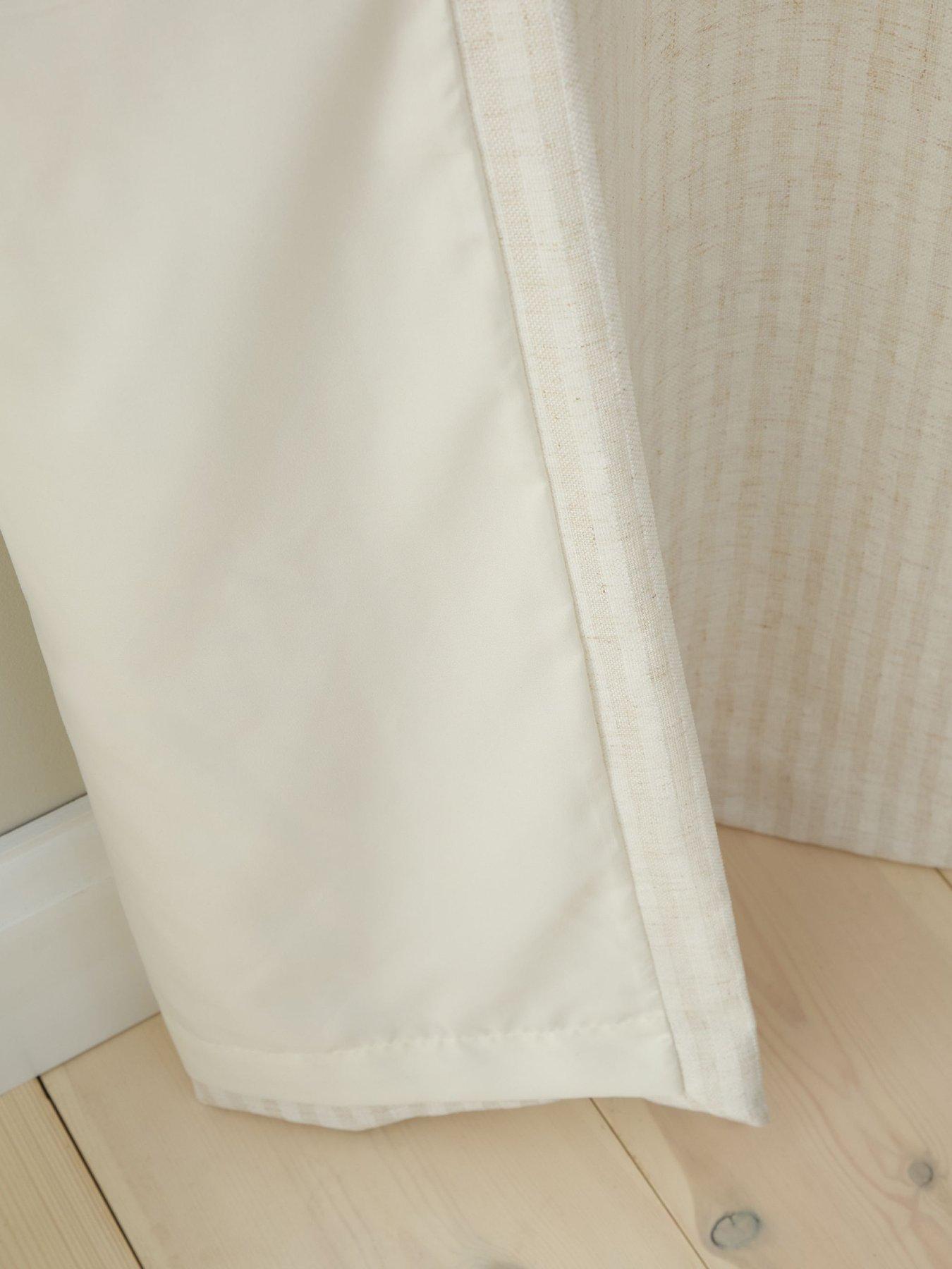 Image 5 of 5 of Bianca Fine Linens Chenille Stripe Eyelet Curtains