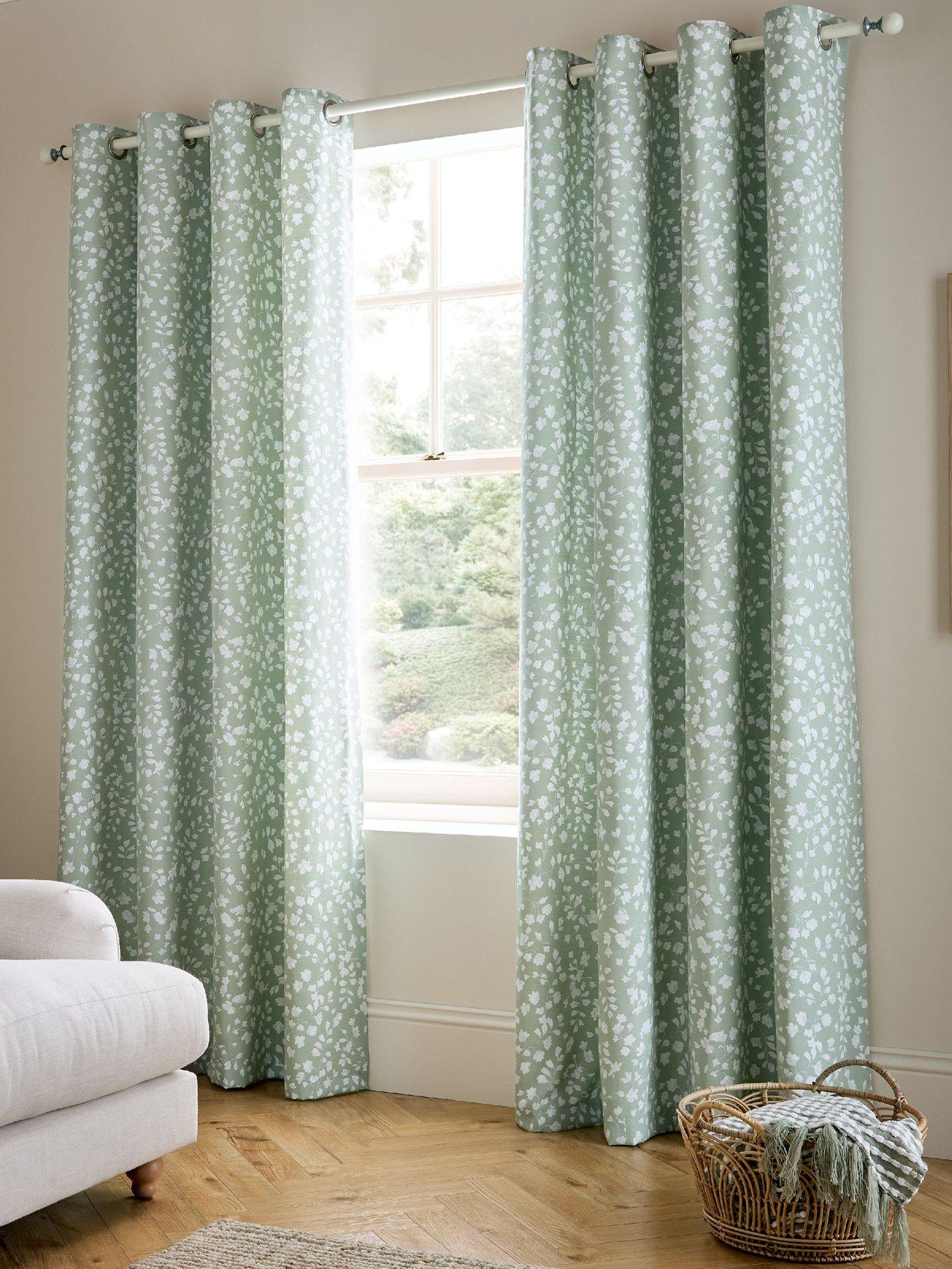 Image 1 of 4 of Catherine Lansfield Arla Floral Eyelet Curtains