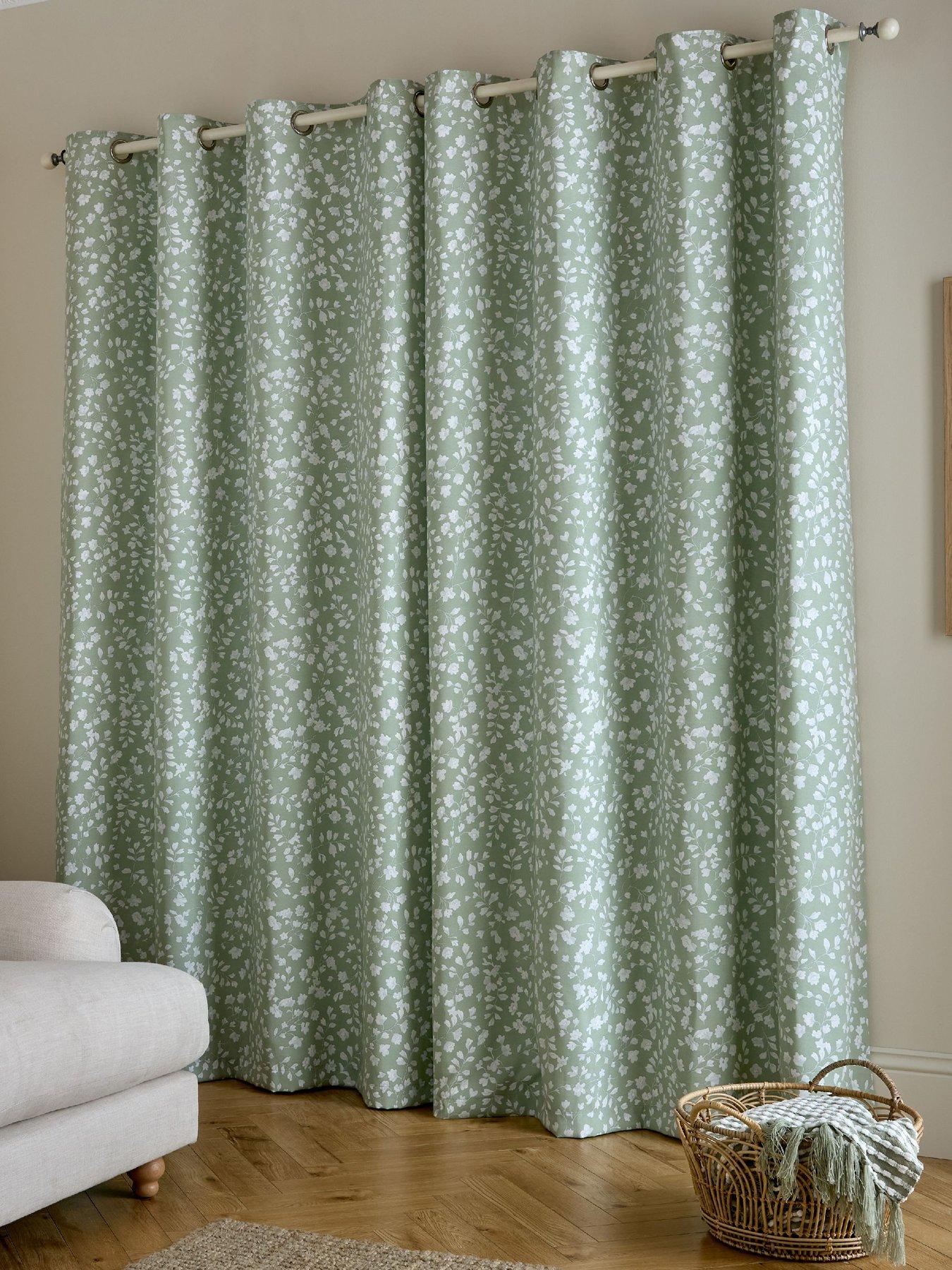 Image 2 of 4 of Catherine Lansfield Arla Floral Eyelet Curtains
