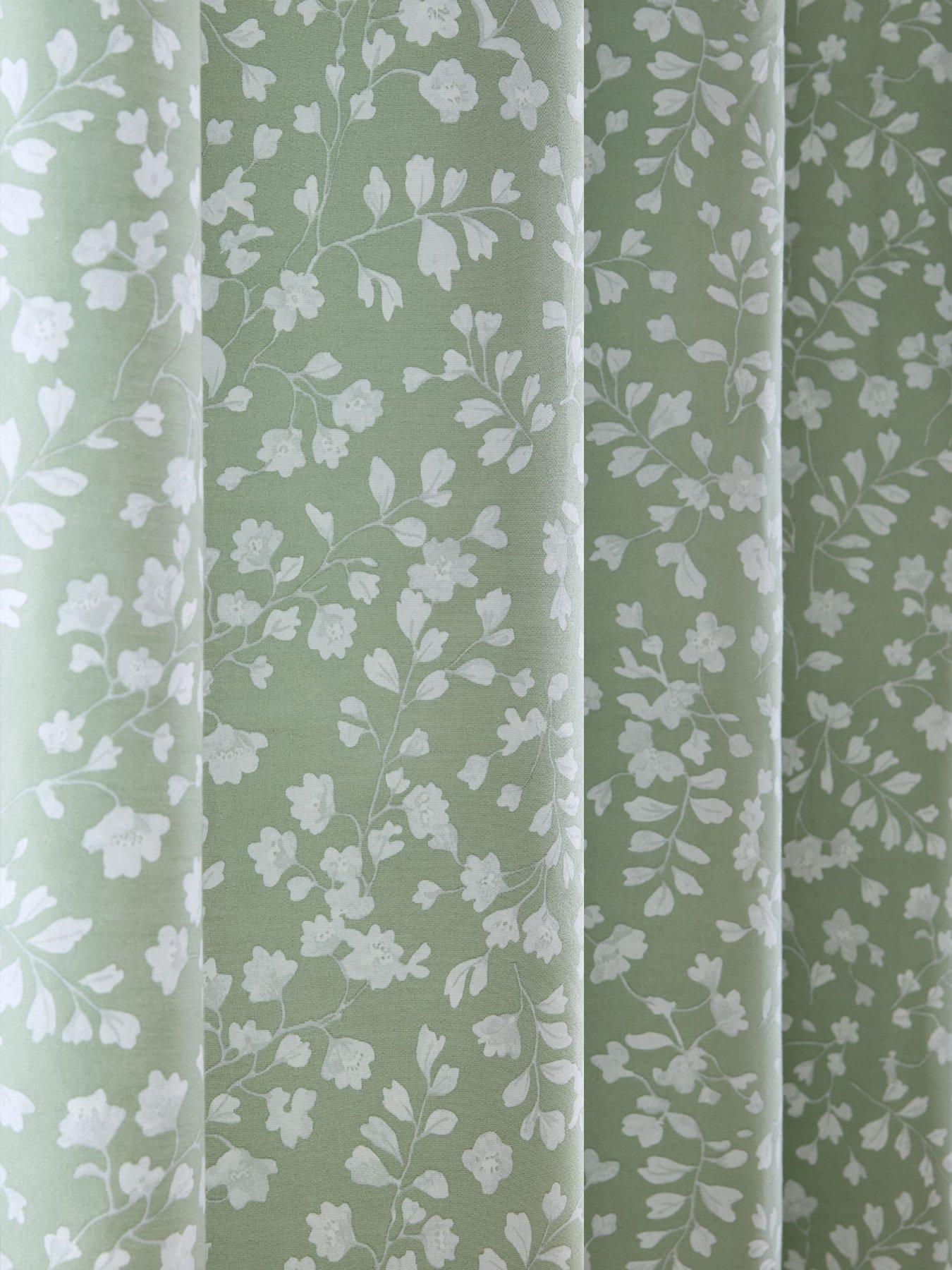 Image 3 of 4 of Catherine Lansfield Arla Floral Eyelet Curtains