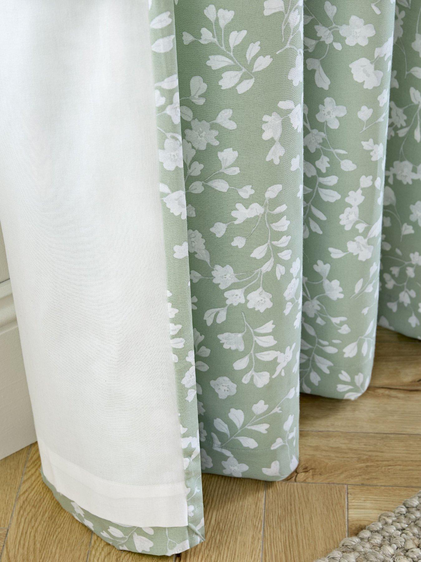 Image 4 of 4 of Catherine Lansfield Arla Floral Eyelet Curtains