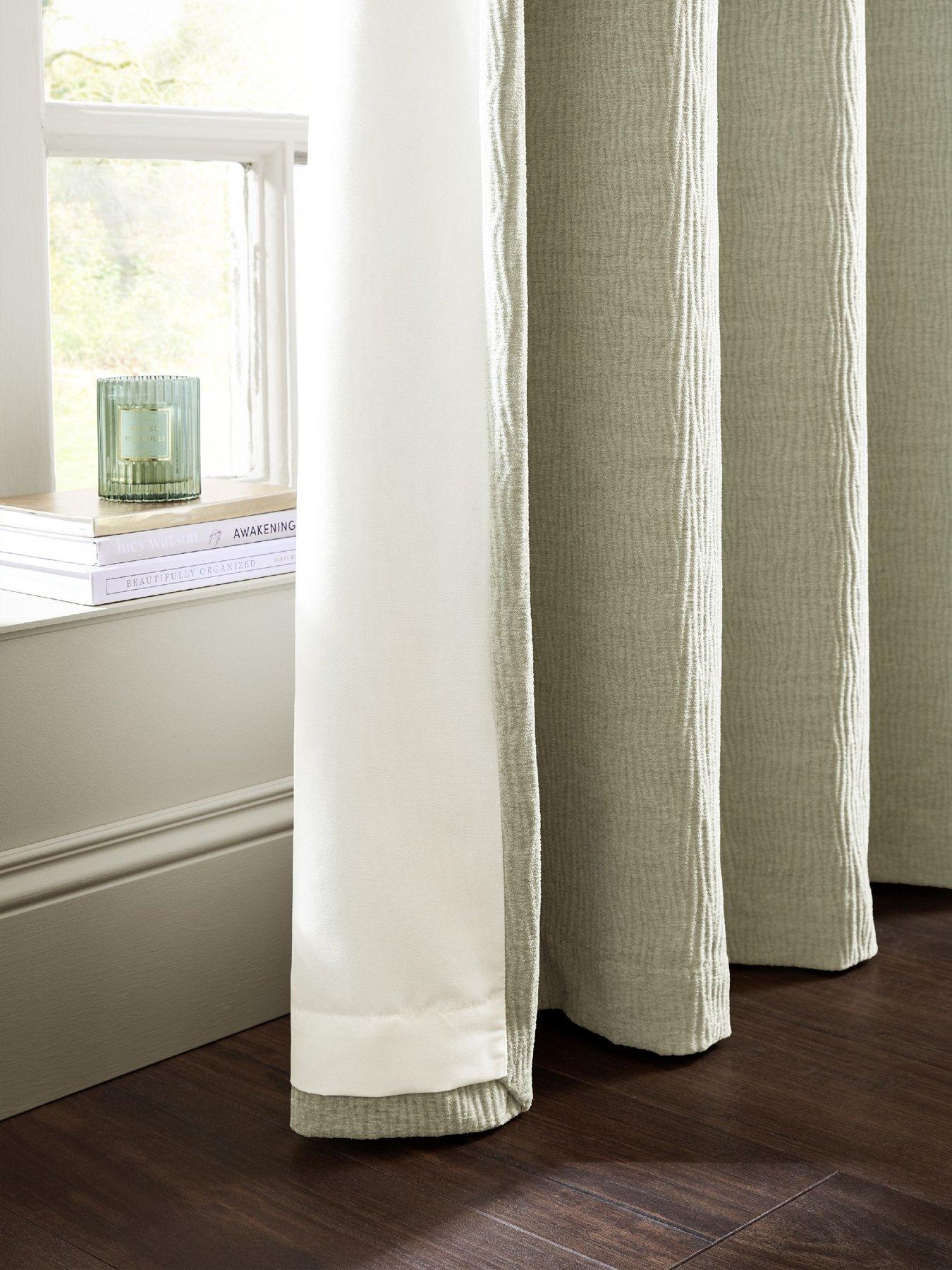 Image 4 of 4 of Catherine Lansfield Crinkle Chenille Eyelet Curtains