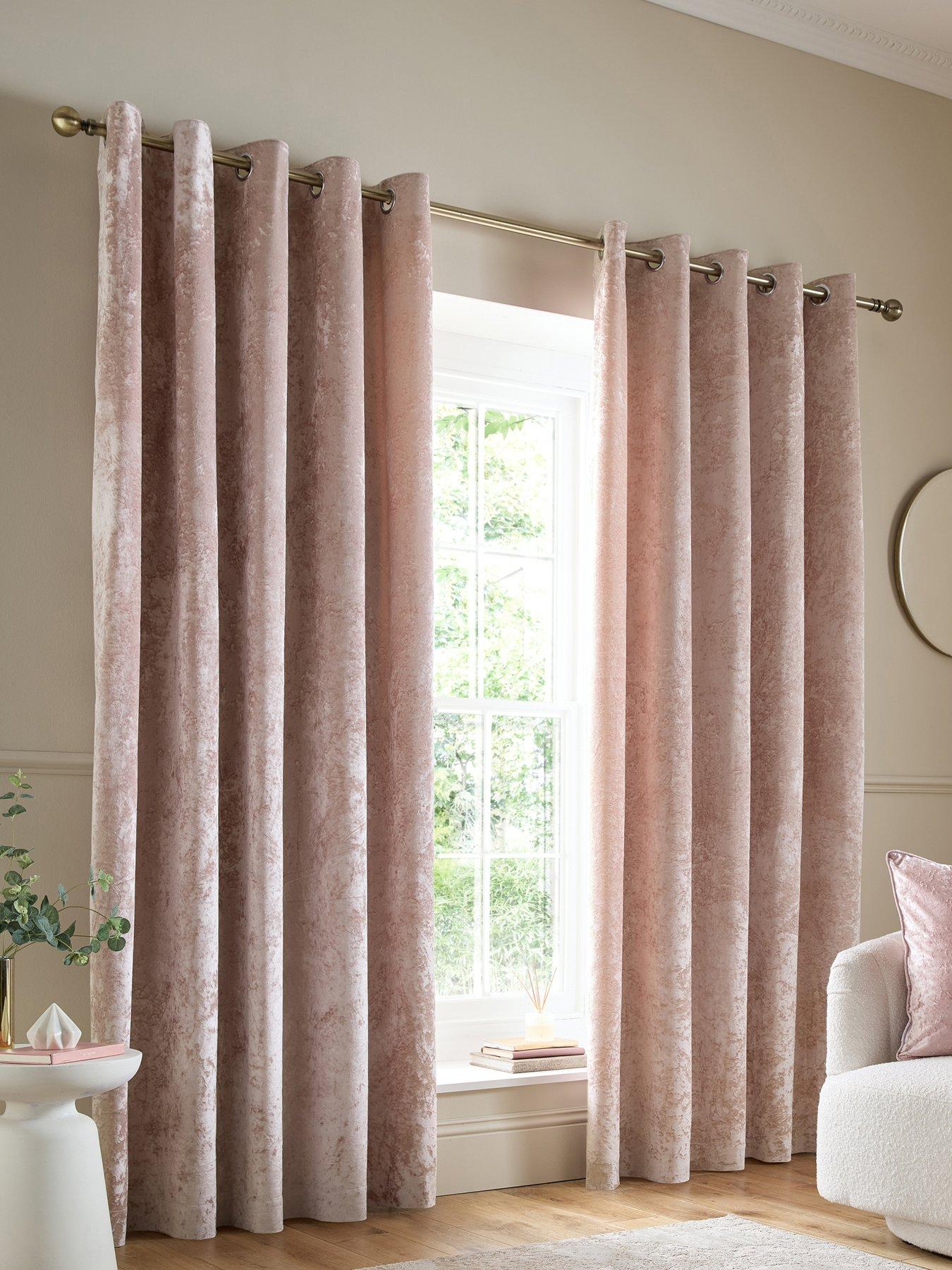 Catherine Lansfield Crushed Velvet Eyelet Curtains