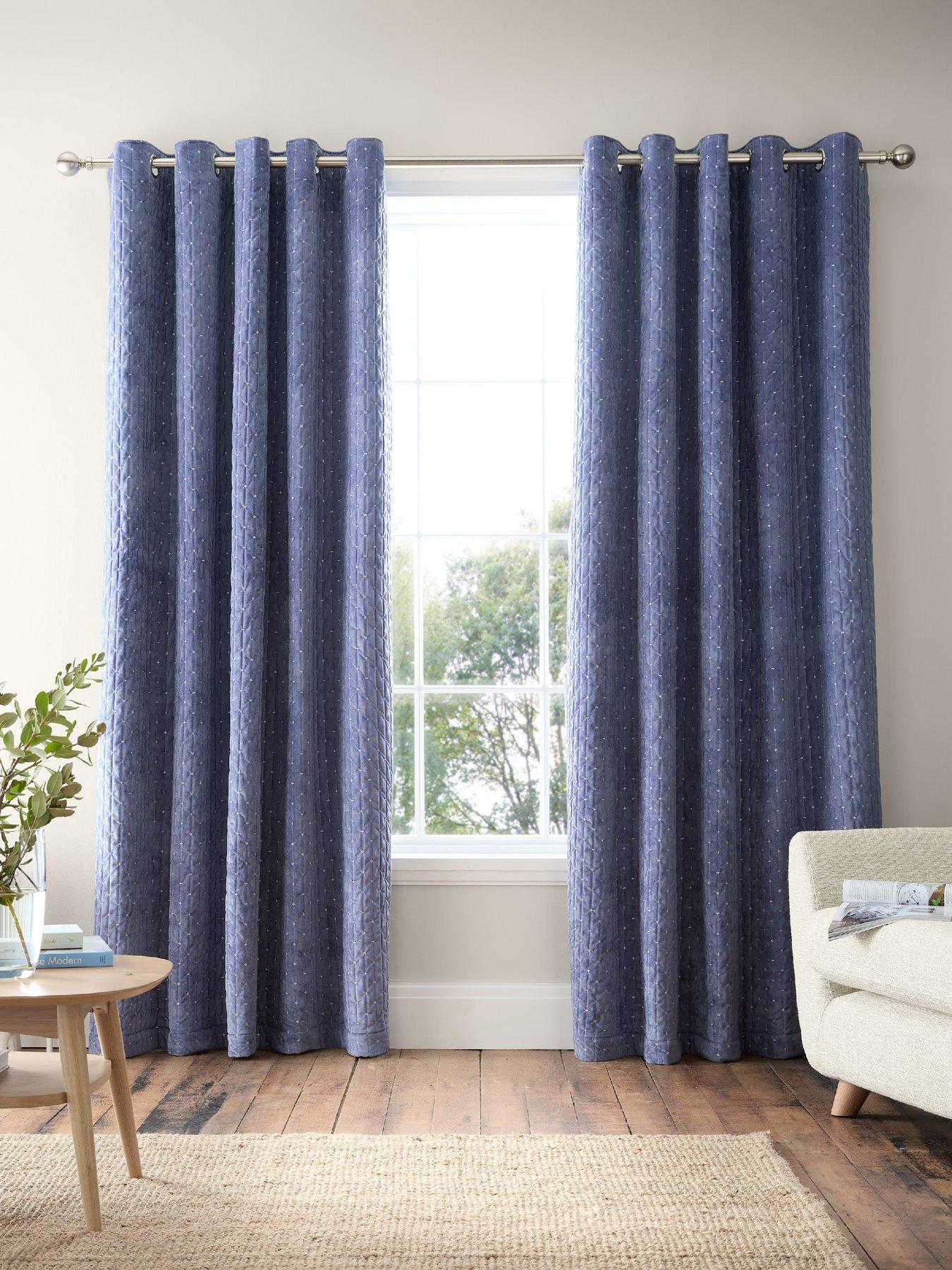 Bianca Fine Linens Attica Velvet Thermal Blackout Eyelet Curtains