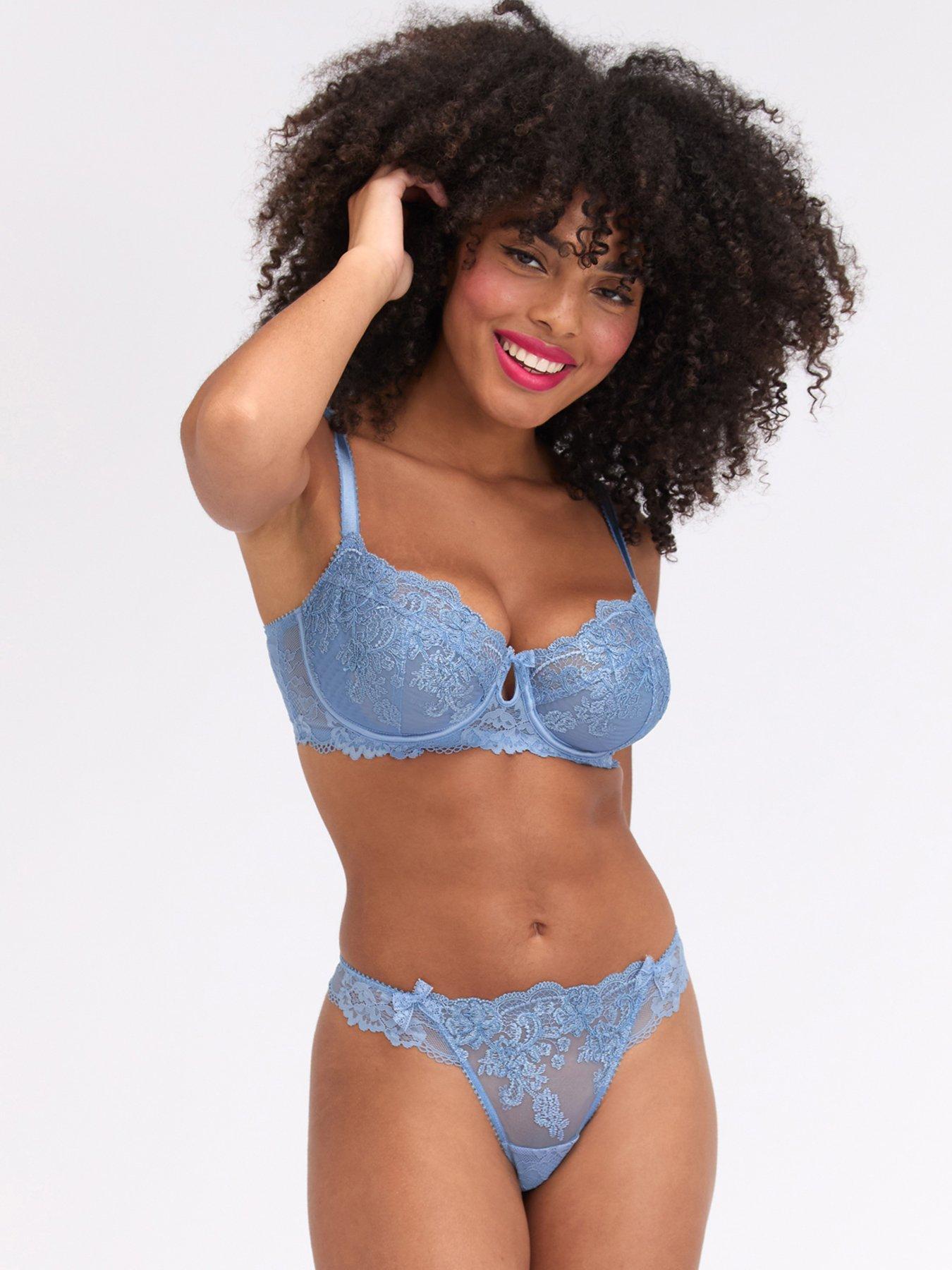 Image 3 of 6 of Boux Avenue Antoinette Embroidered Balconette Bra - Steel Blue