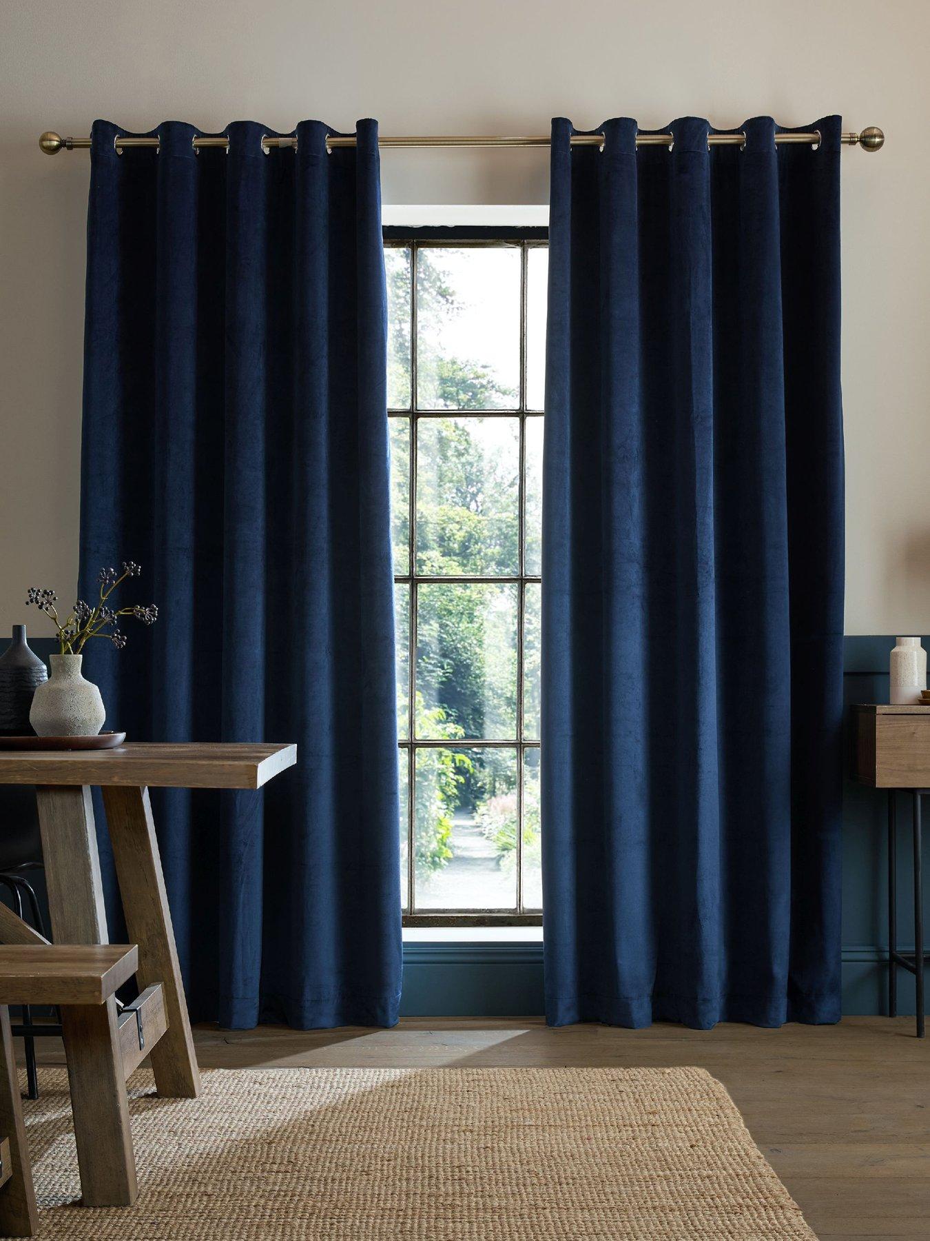 Image 1 of 5 of Catherine Lansfield Woven Super Thermal Blackout Matt Velour Door Panel Curtains