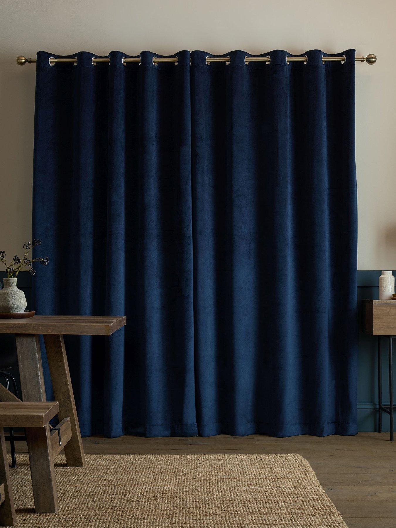 Image 2 of 5 of Catherine Lansfield Woven Super Thermal Blackout Matt Velour Door Panel Curtains