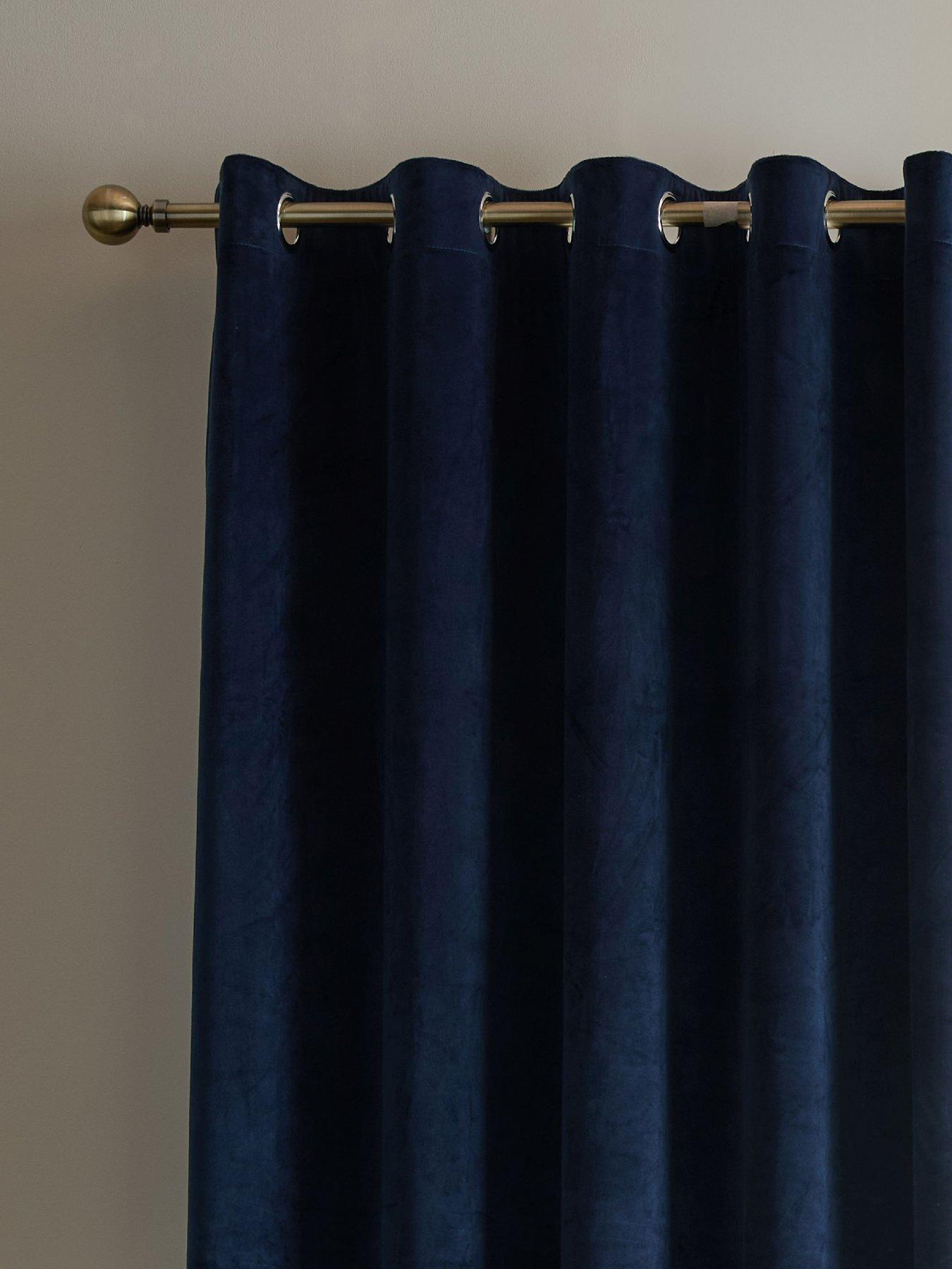 Image 3 of 5 of Catherine Lansfield Woven Super Thermal Blackout Matt Velour Door Panel Curtains
