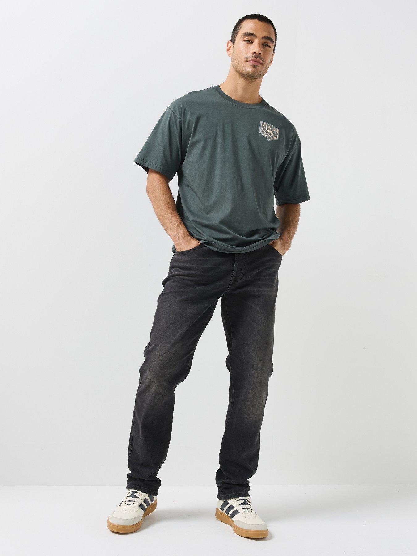 Image 3 of 5 of Diesel Mens Slim Straight Stretch Jeans - Black