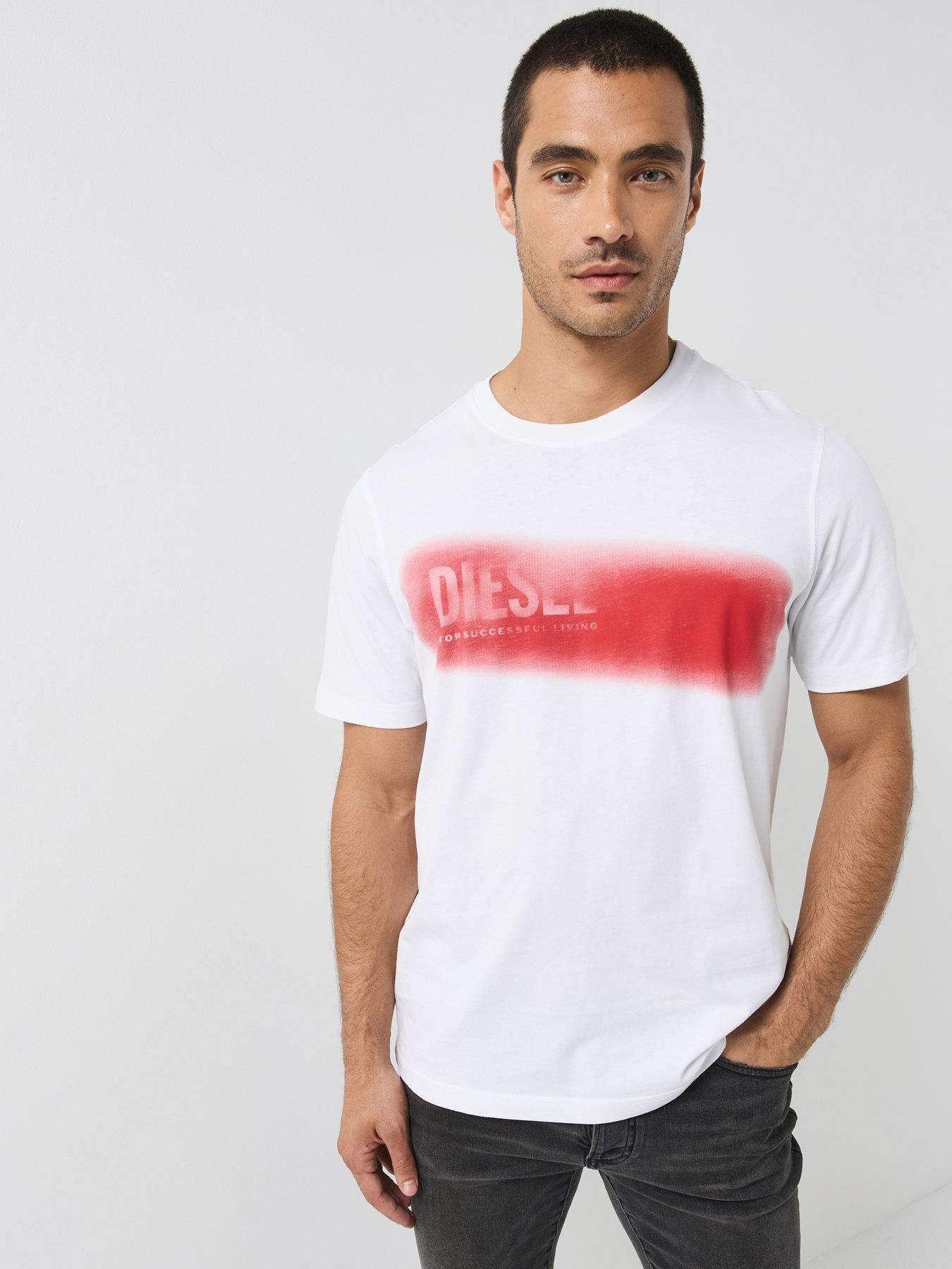 Image 1 of 5 of Diesel Diesel Back Graphic T-shirt - White
