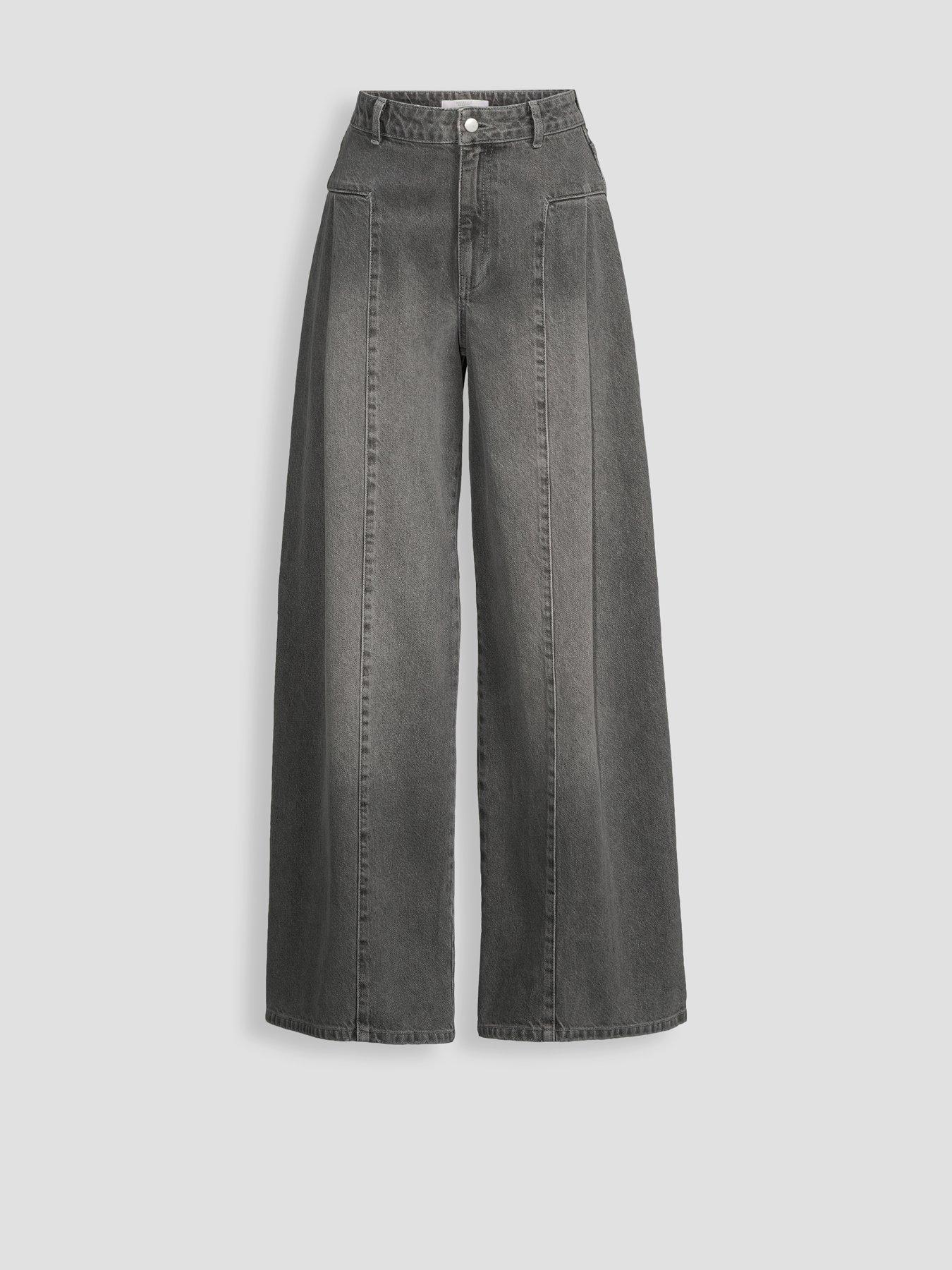 Image 7 of 7 of Michelle Keegan Seam Detail Wide Leg Jean - Grey