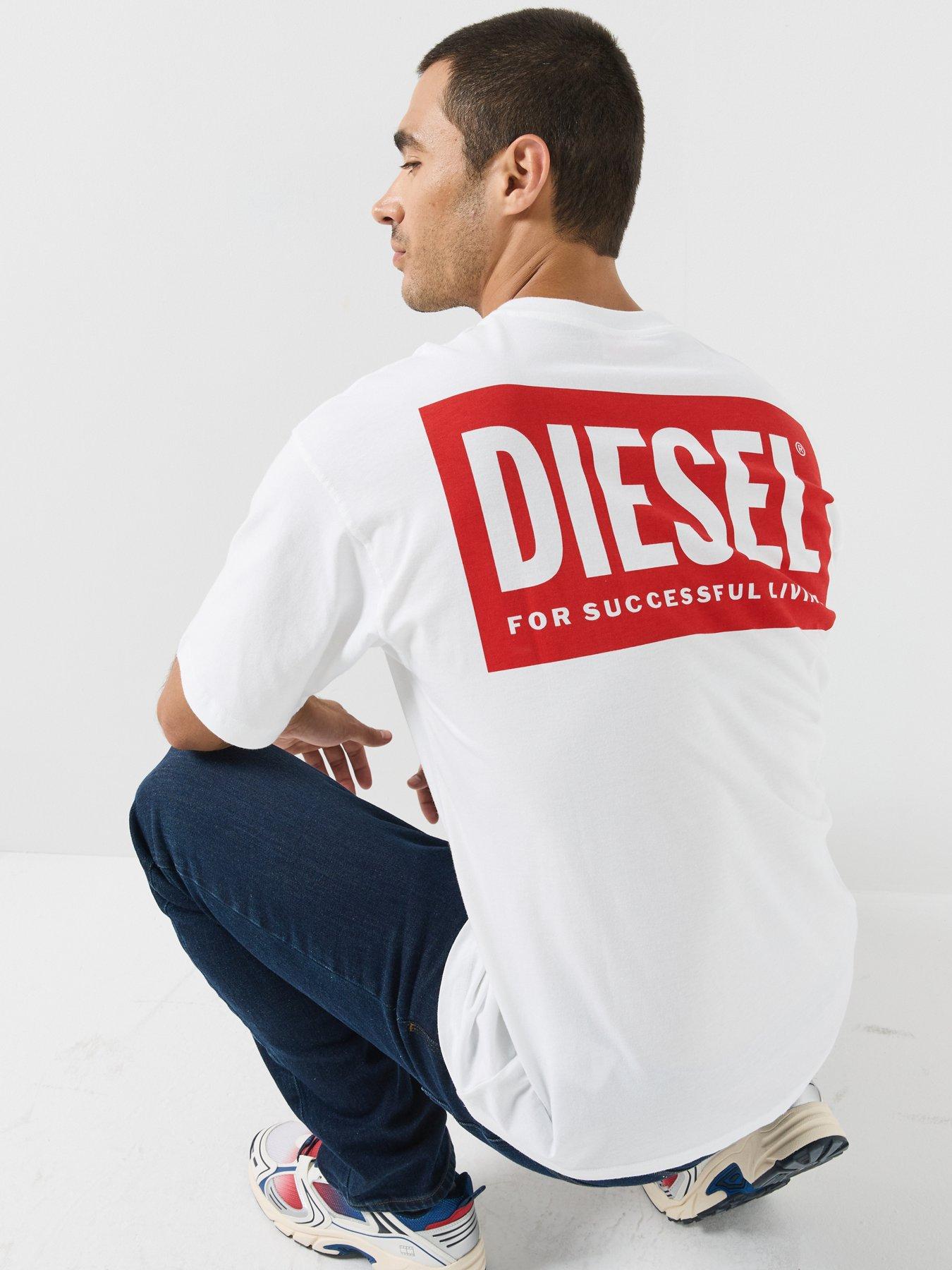 Image 2 of 5 of Diesel Diesel Relaxed Fit Back Graphic T-shirt - White
