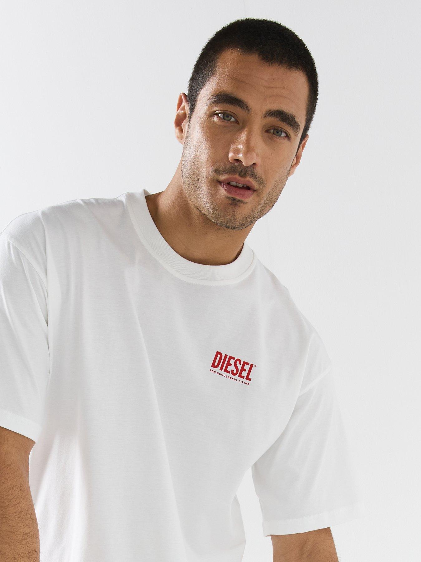 Image 4 of 5 of Diesel Diesel Relaxed Fit Back Graphic T-shirt - White