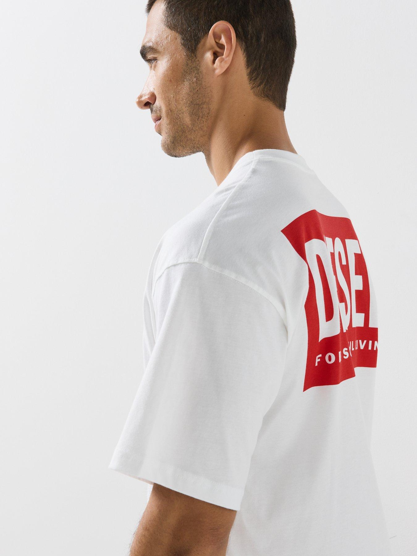 Image 5 of 5 of Diesel Diesel Relaxed Fit Back Graphic T-shirt - White