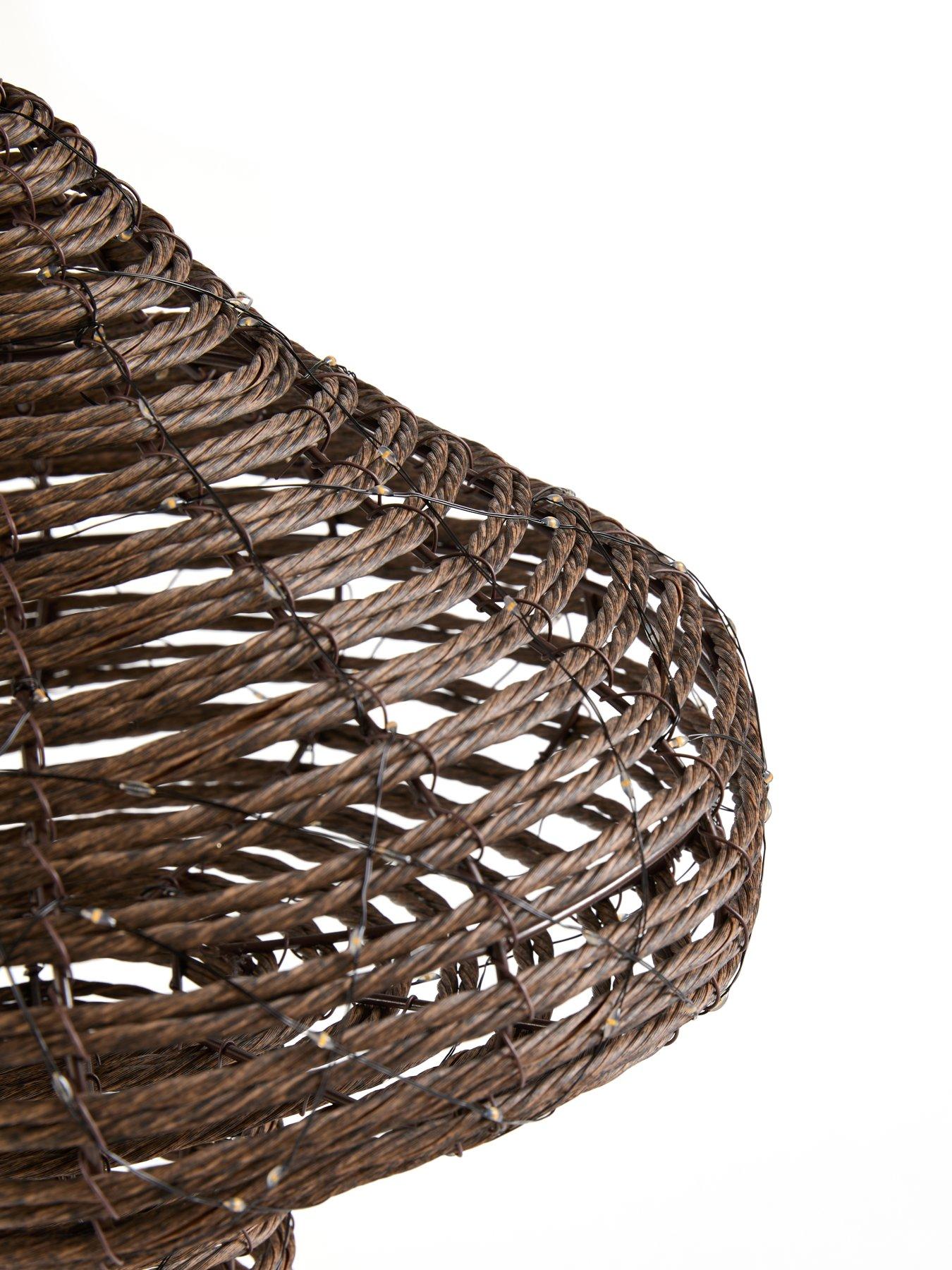 Image 4 of 7 of Festive Lit Faux Rattan Mushroom Christmas Decoration - 57 cm