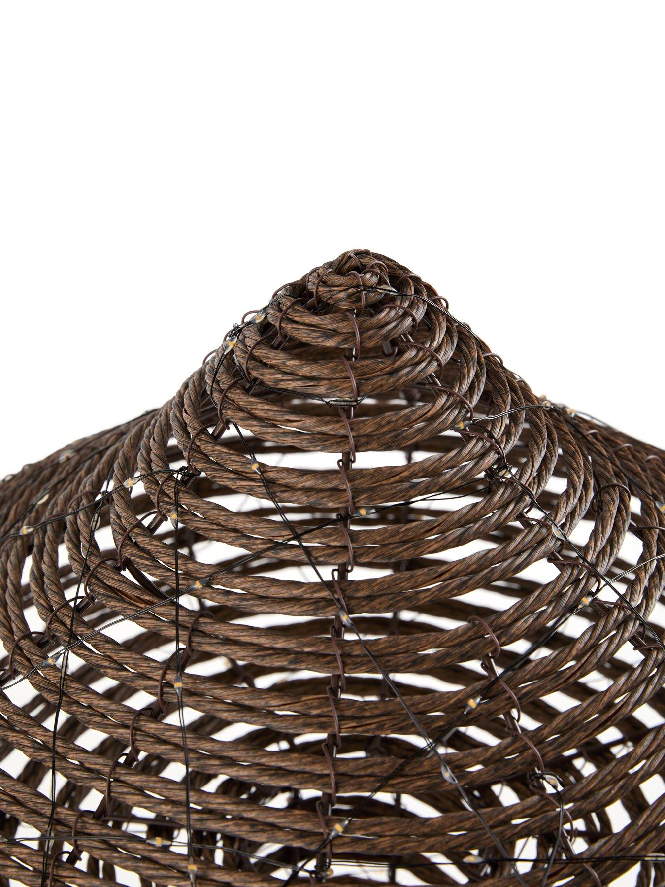 Image 5 of 7 of Festive Lit Faux Rattan Mushroom Christmas Decoration - 57 cm