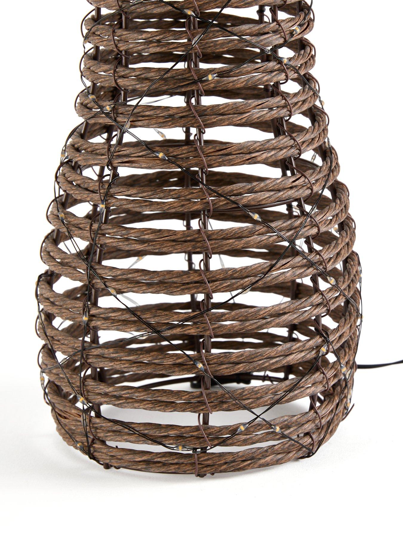 Image 7 of 7 of Festive Lit Faux Rattan Mushroom Christmas Decoration - 57 cm