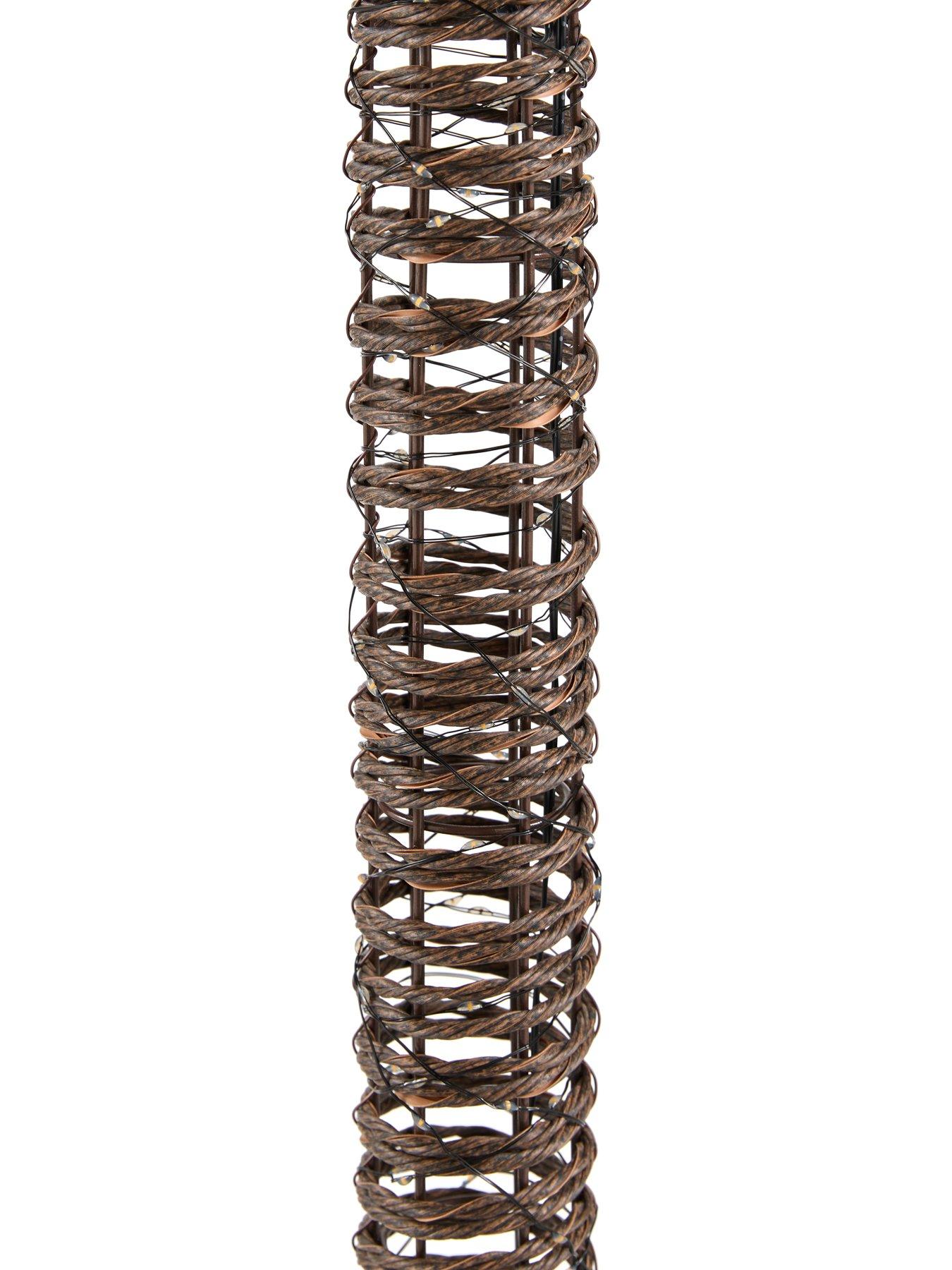 Image 6 of 7 of Festive Lit Faux Rattan Lamp Post Outdoor Christmas Decoration&nbsp;- Warm White