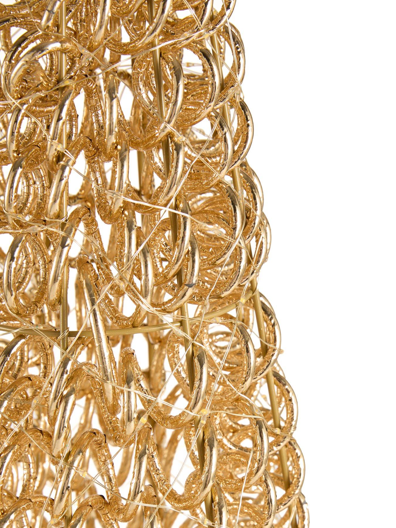 Image 6 of 7 of Festive Lit Spiral Gold Twirl Cone Christmas&nbsp;Tree - 600 Warm White LED - 100cm