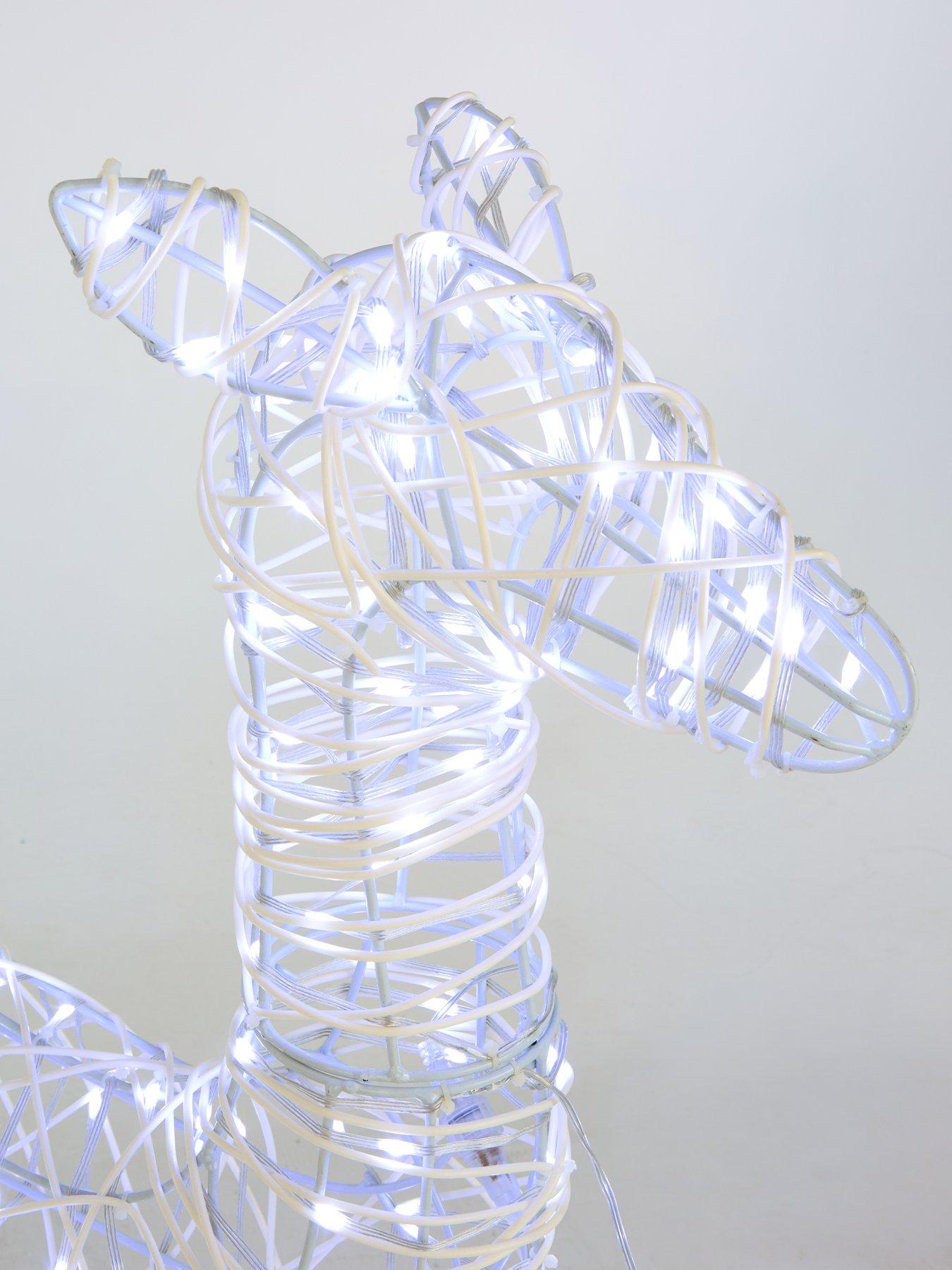 Image 4 of 6 of Festive Lit Faux Rattan Doe Outdoor Christmas Decoration&nbsp;- Bright White