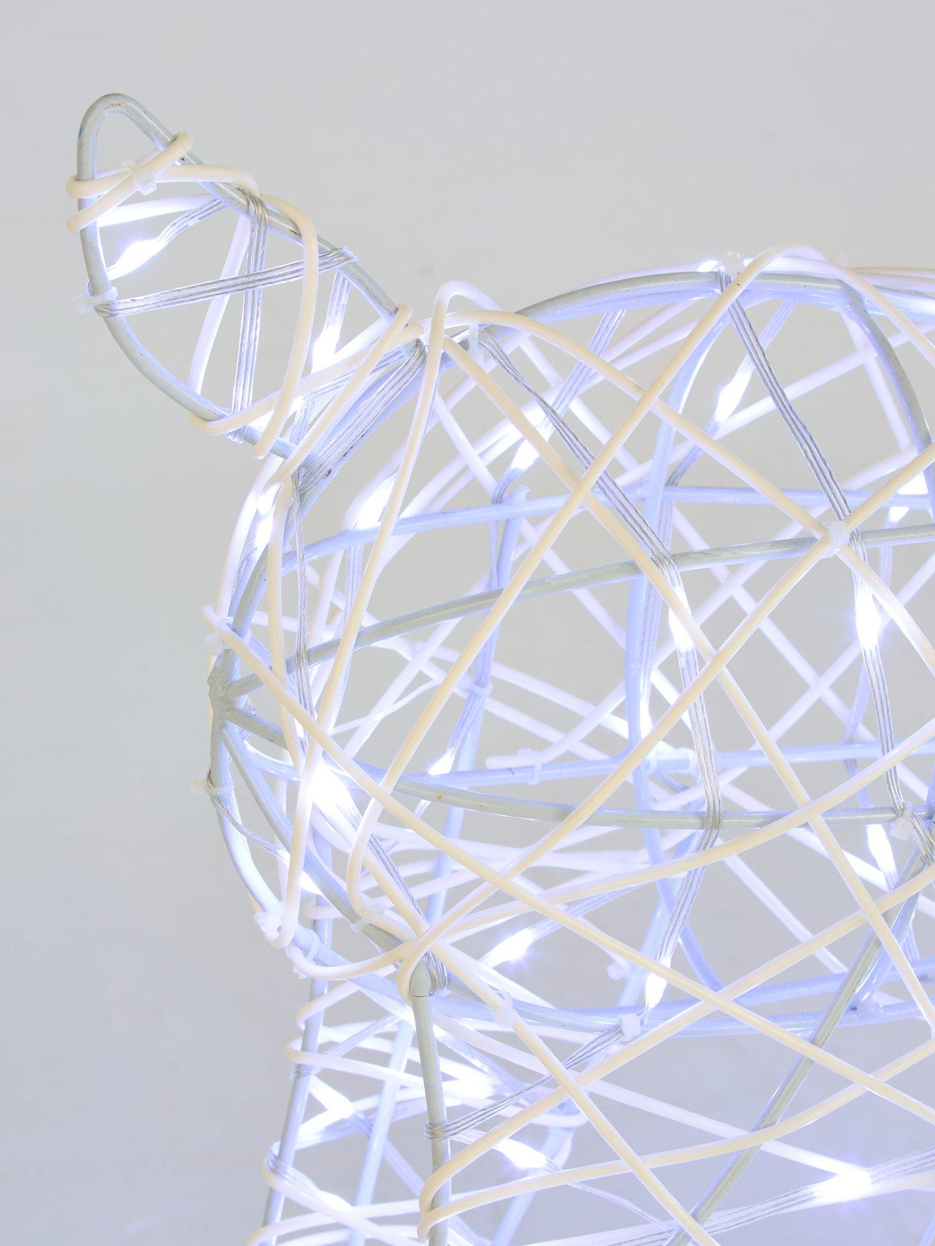 Image 5 of 6 of Festive Lit Faux Rattan Doe Outdoor Christmas Decoration&nbsp;- Bright White