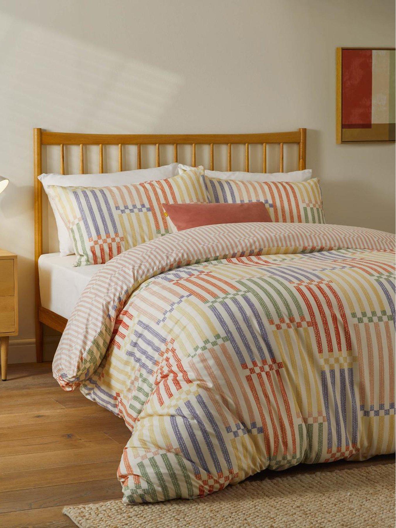 Duvet Day Madison Stripe Soft Touch Duvet Set Multi/Apricot