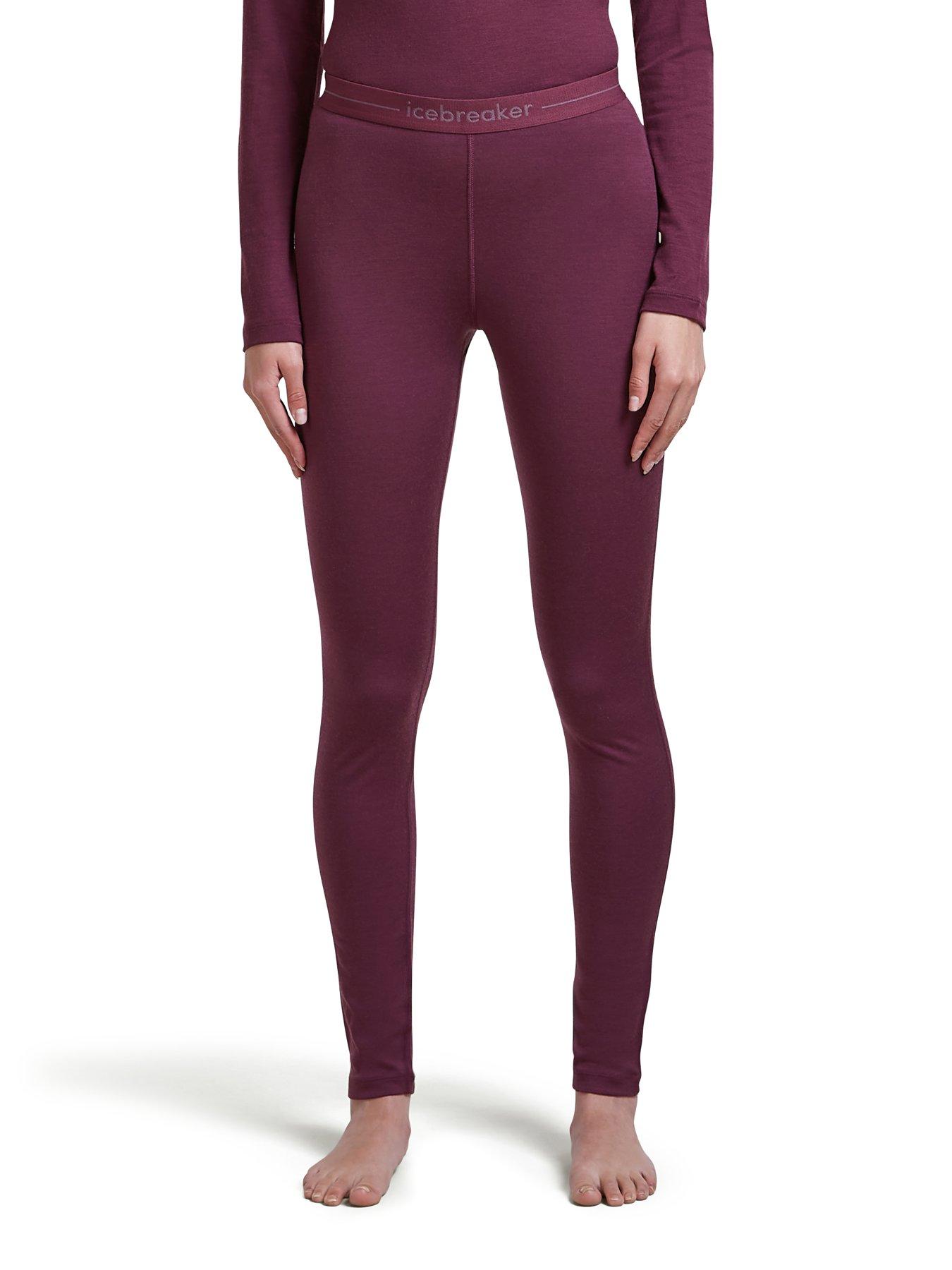 Icebreaker Womens 200 Oasis Baselayer Leggings - Burgundy