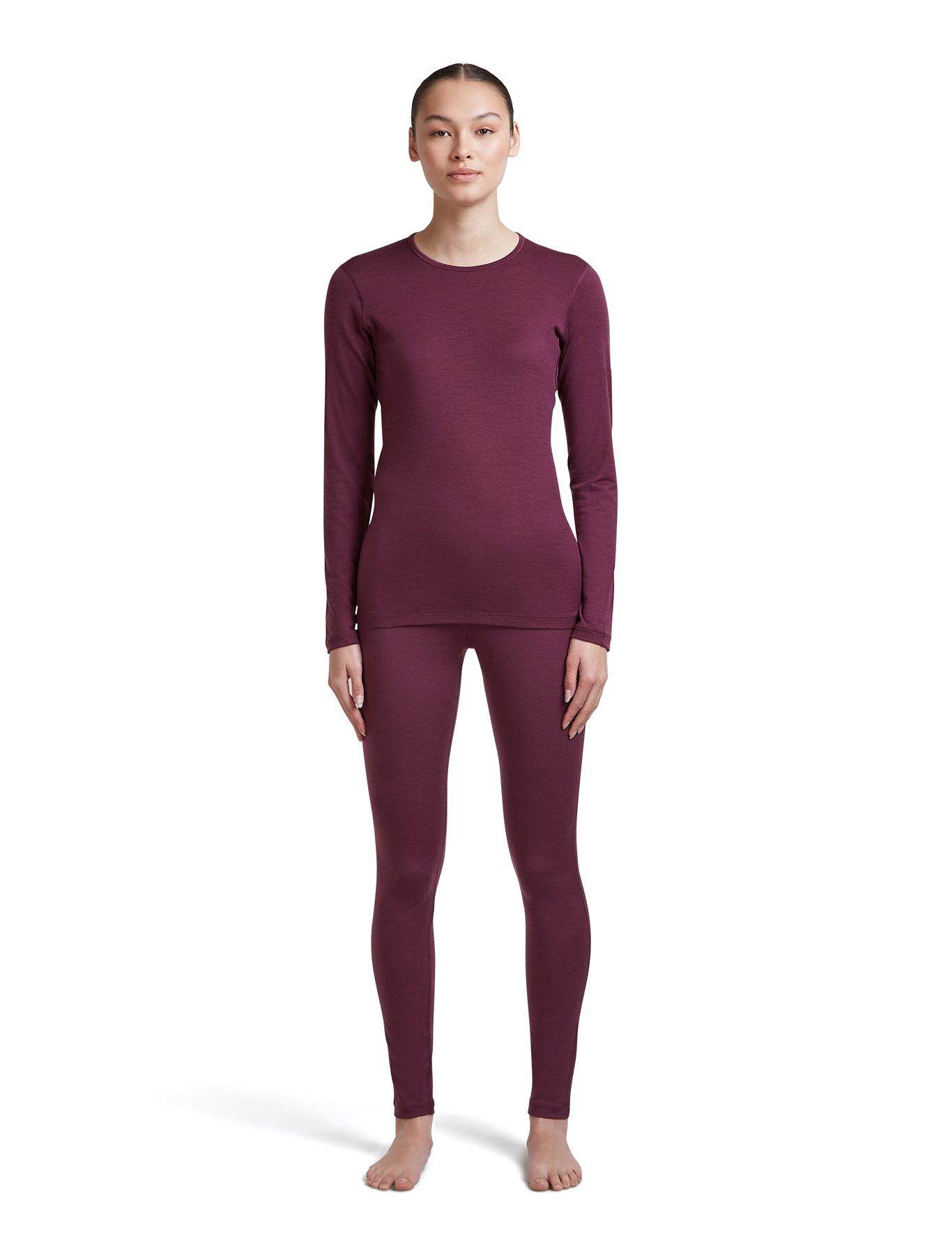 Image 2 of 4 of Icebreaker Womens 200 Oasis Baselayer Leggings - Burgundy