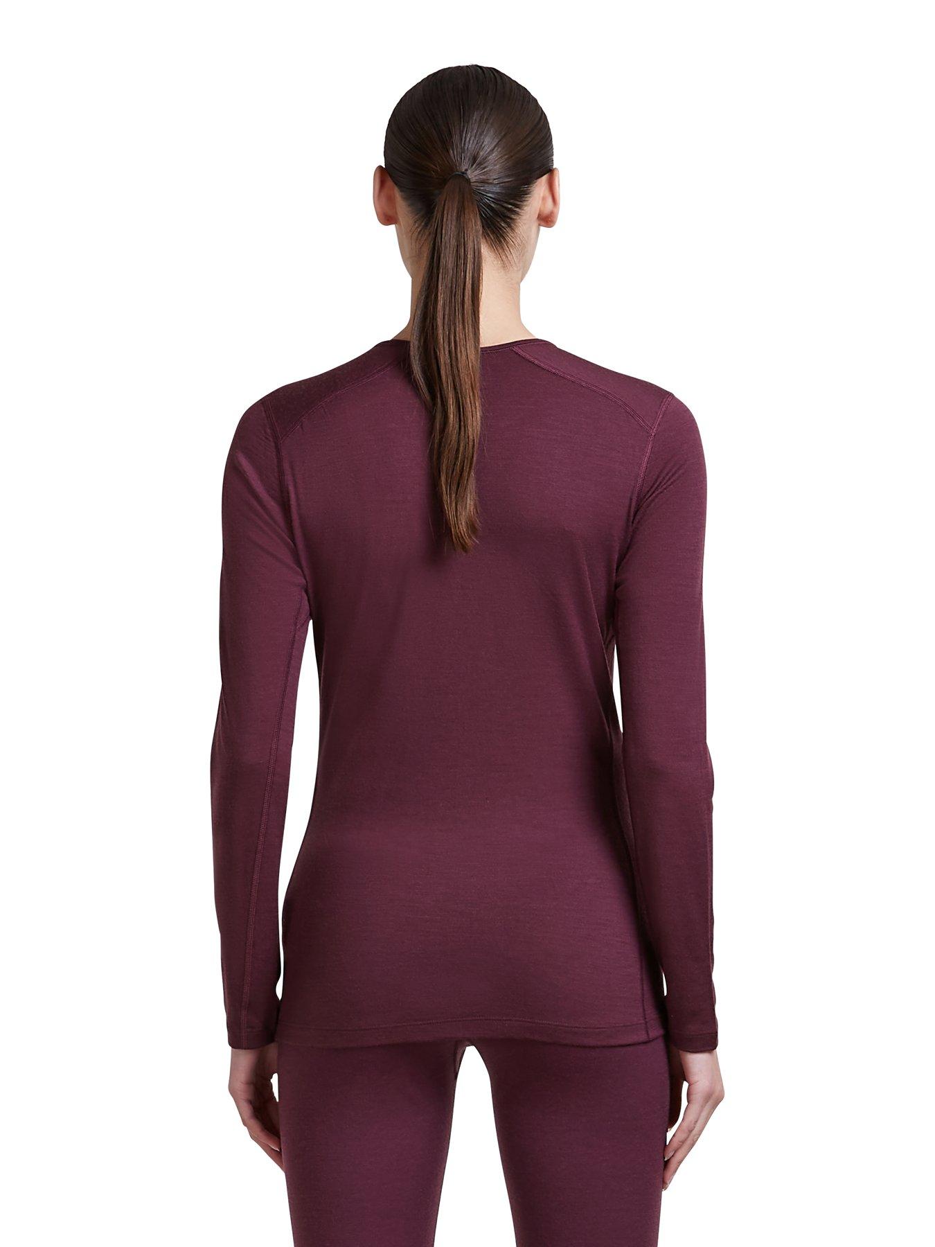 Image 2 of 4 of Icebreaker Womens 200 Oasis Long Sleeve Crew Baselayer Top - Burgundy