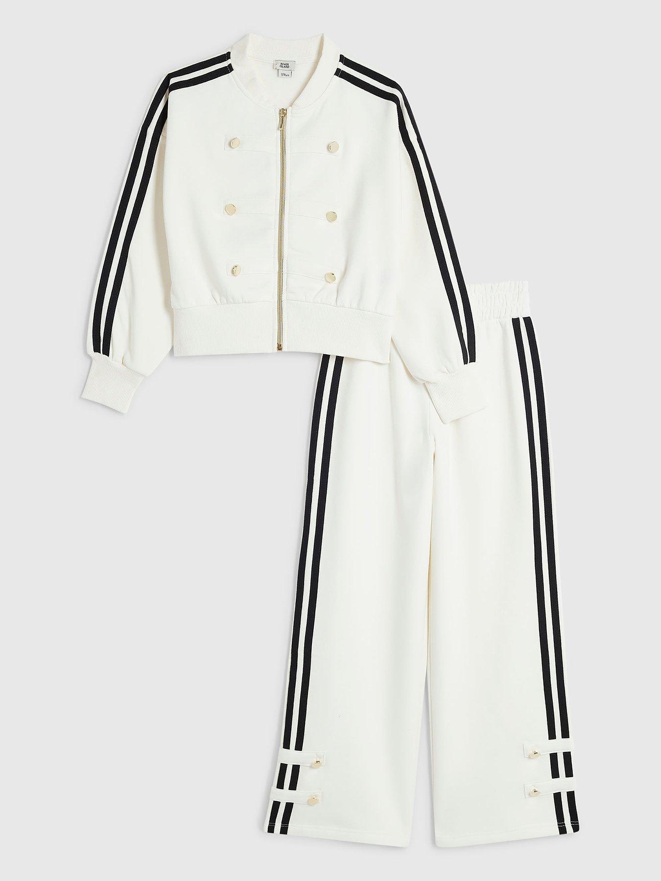 River Island Girls Drummer Bomber Tracksuit Set - Cream