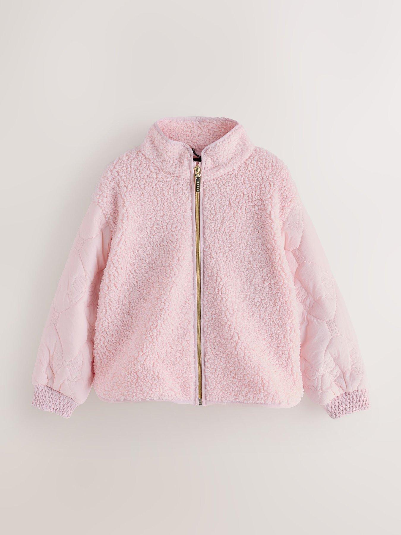 Image 3 of 6 of Ted Baker Girls' 3-in-1 Quilted Hooded Jacket with Borg Lining Detail - Pink