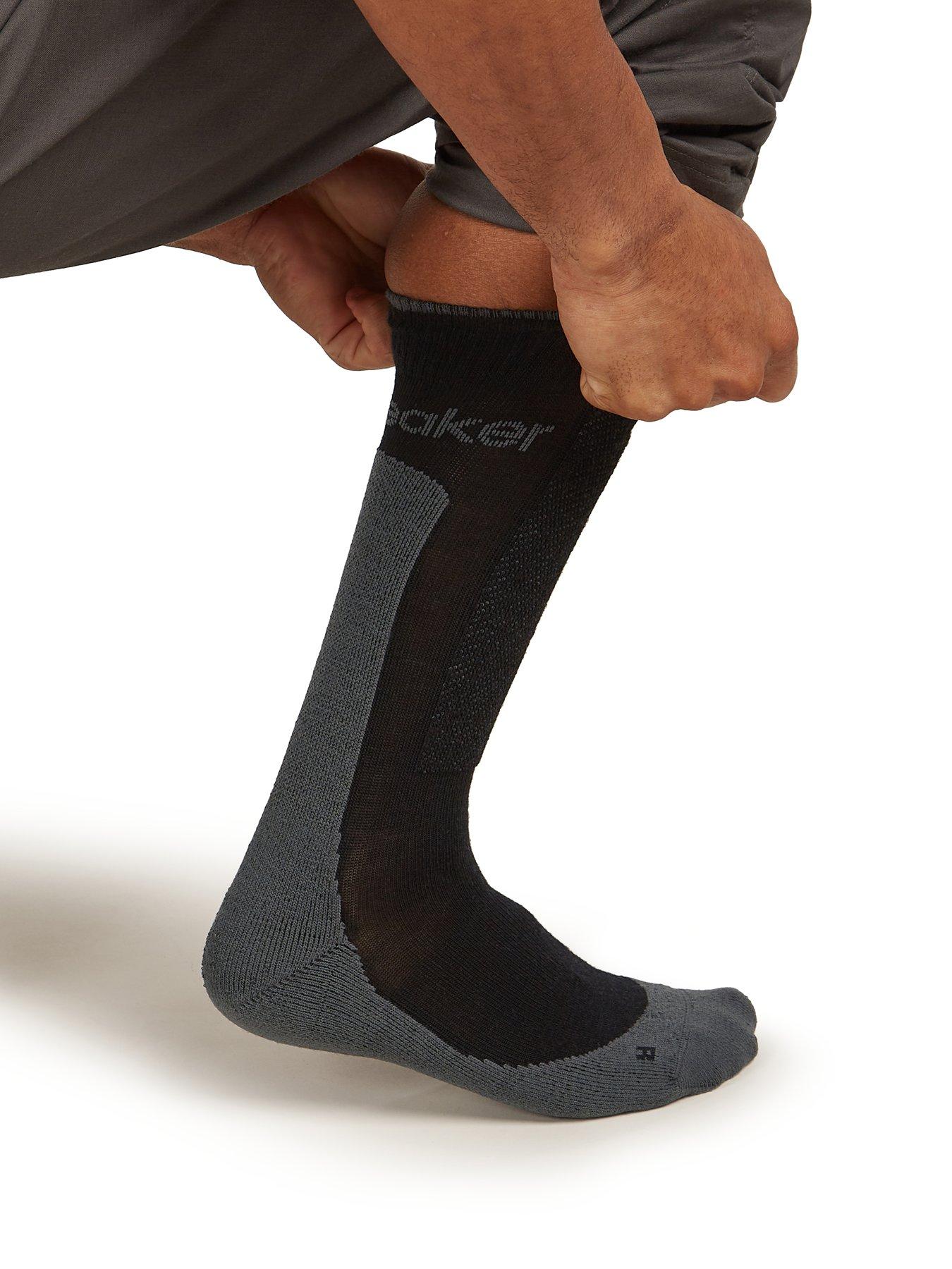 Image 2 of 2 of Icebreaker Mens Merino Hiking Medium Crew Socks - Black