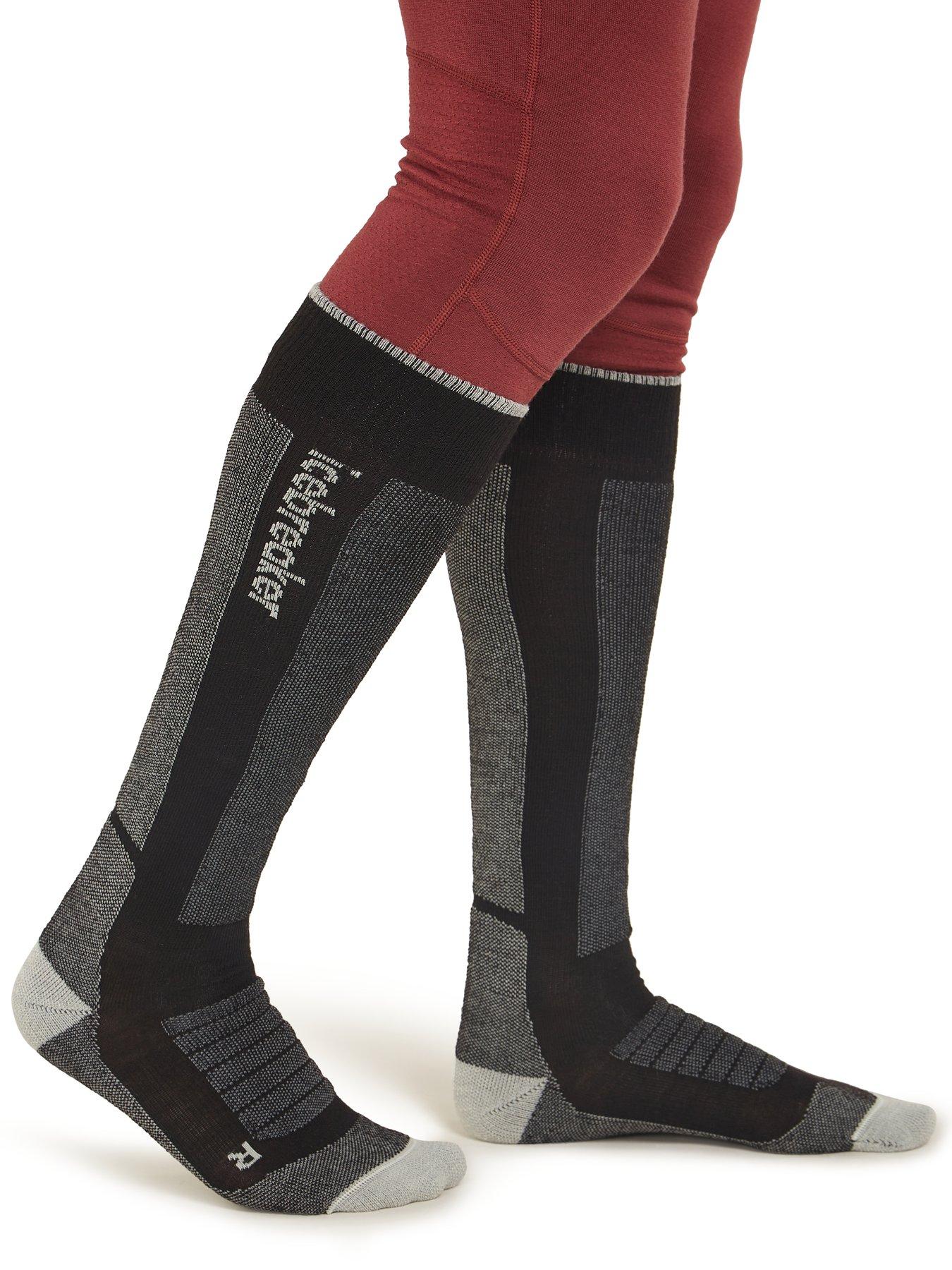Image 2 of 4 of Icebreaker Mens Merino Skiing Medium Crew Socks - Black