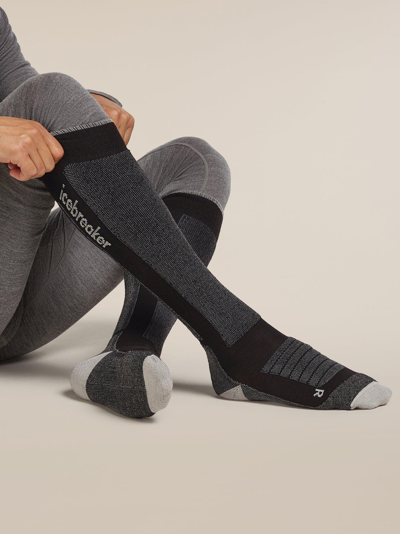Image 3 of 4 of Icebreaker Mens Merino Skiing Medium Crew Socks - Black