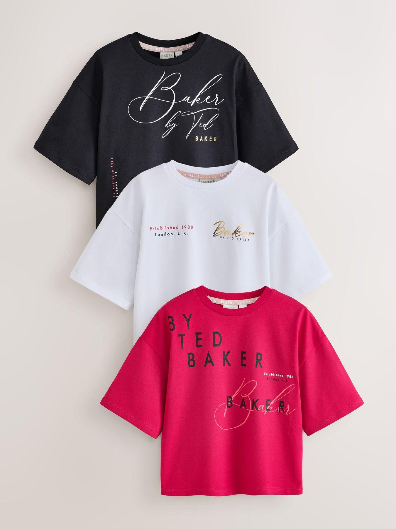 Image 1 of 6 of Ted Baker Girls 3 Pack Graphic T-shirts - Multi