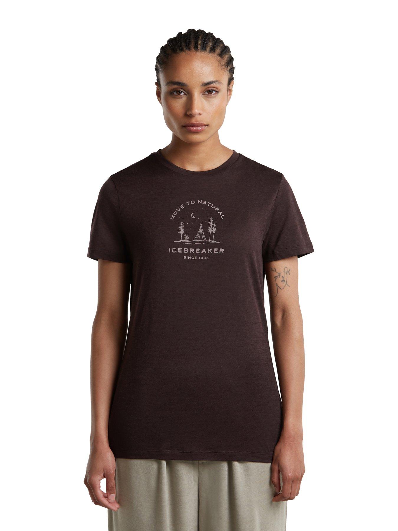 Icebreaker Women Merino 150 Tech Lite Graphic T-Shirt - Brown
