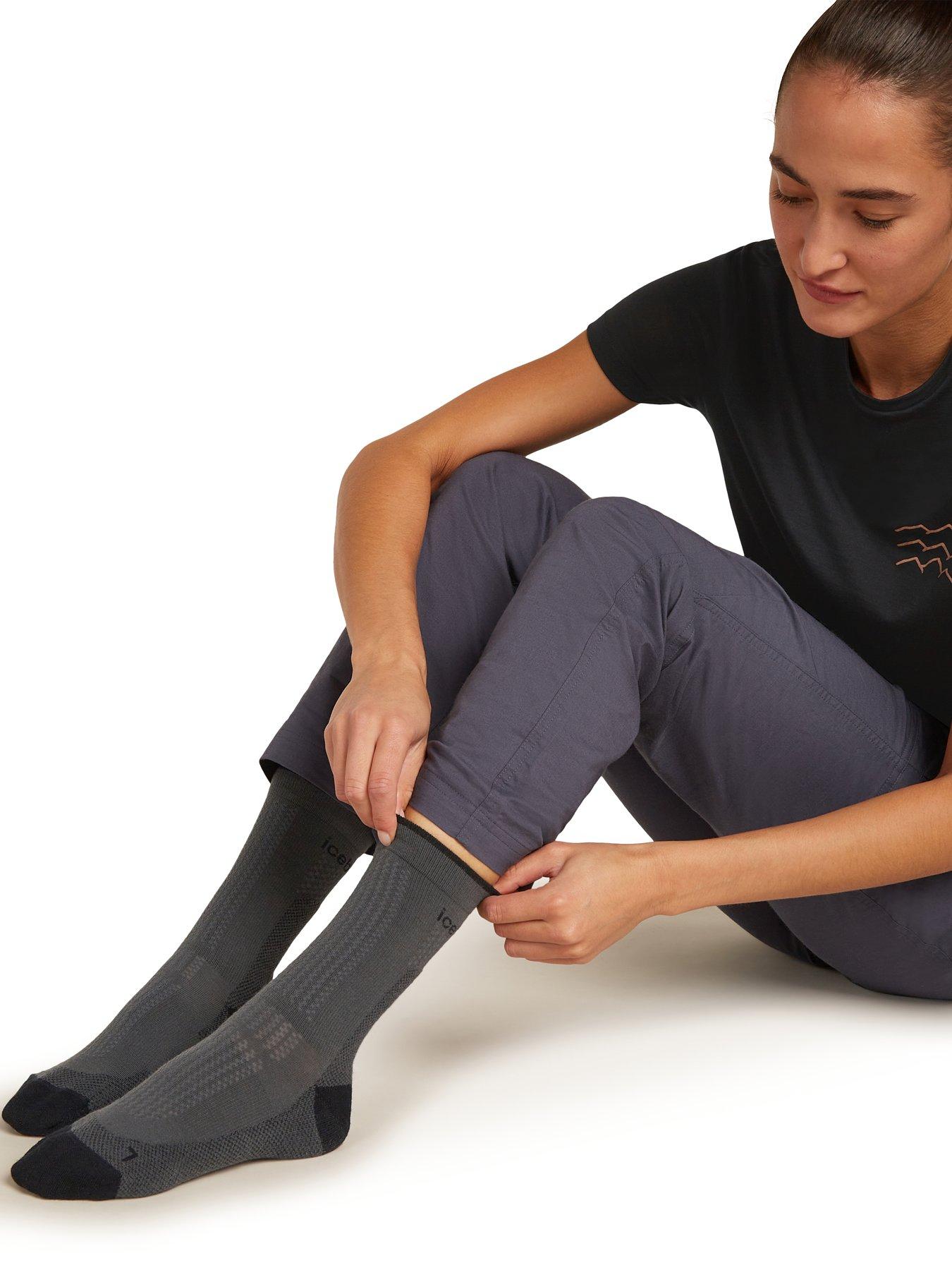 Image 2 of 2 of Icebreaker Womens Merino Hiking Ultralight Crew Socks - Dark Grey
