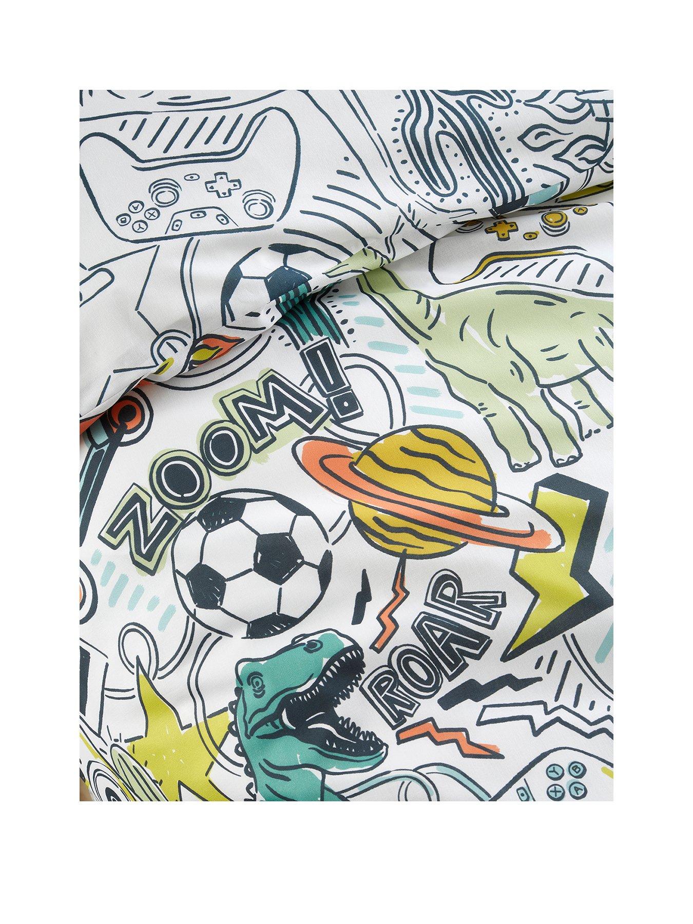 Image 2 of 4 of Bedlam Doodle Zoom Duvet Cover Set in Multi