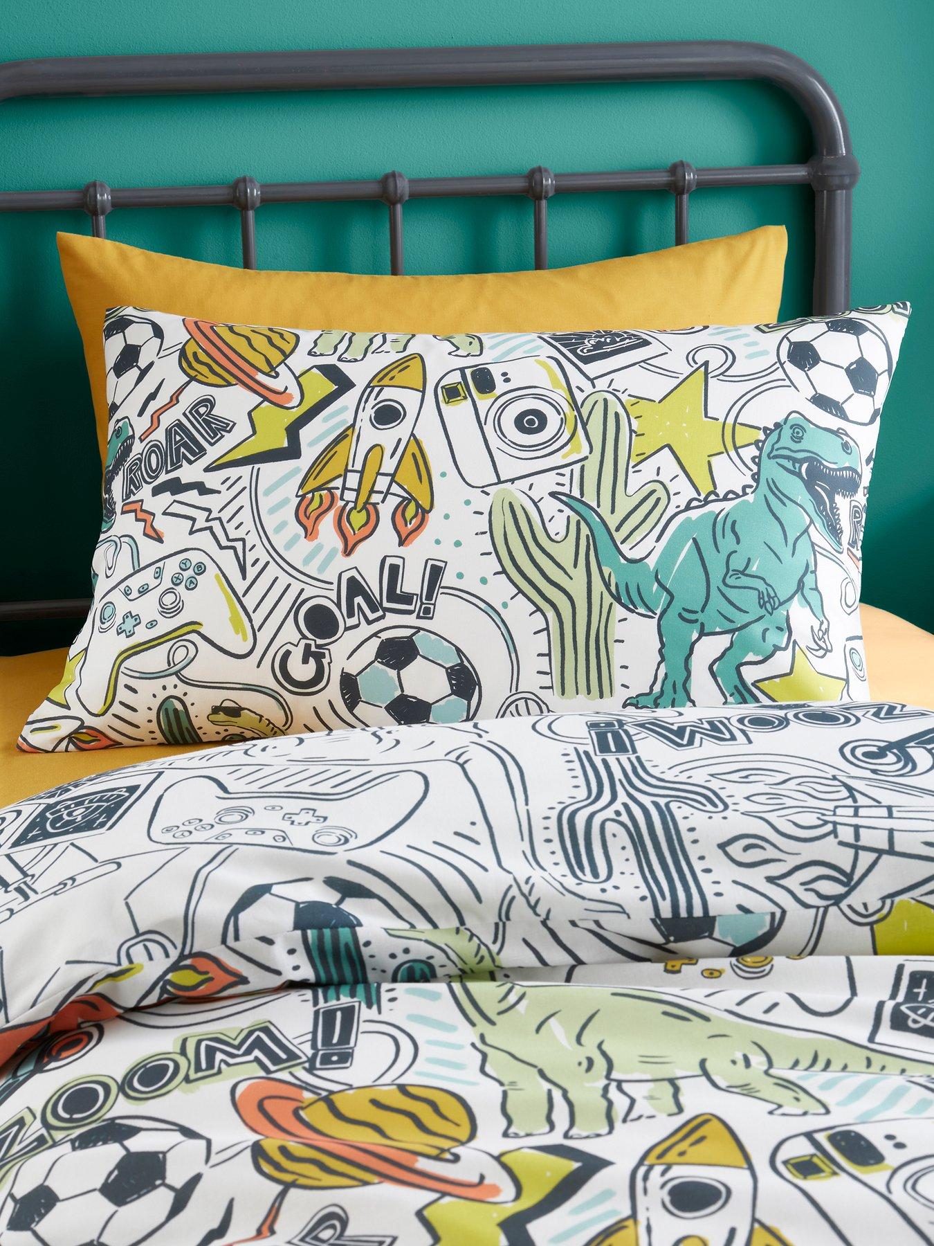 Image 3 of 4 of Bedlam Doodle Zoom Duvet Cover Set in Multi