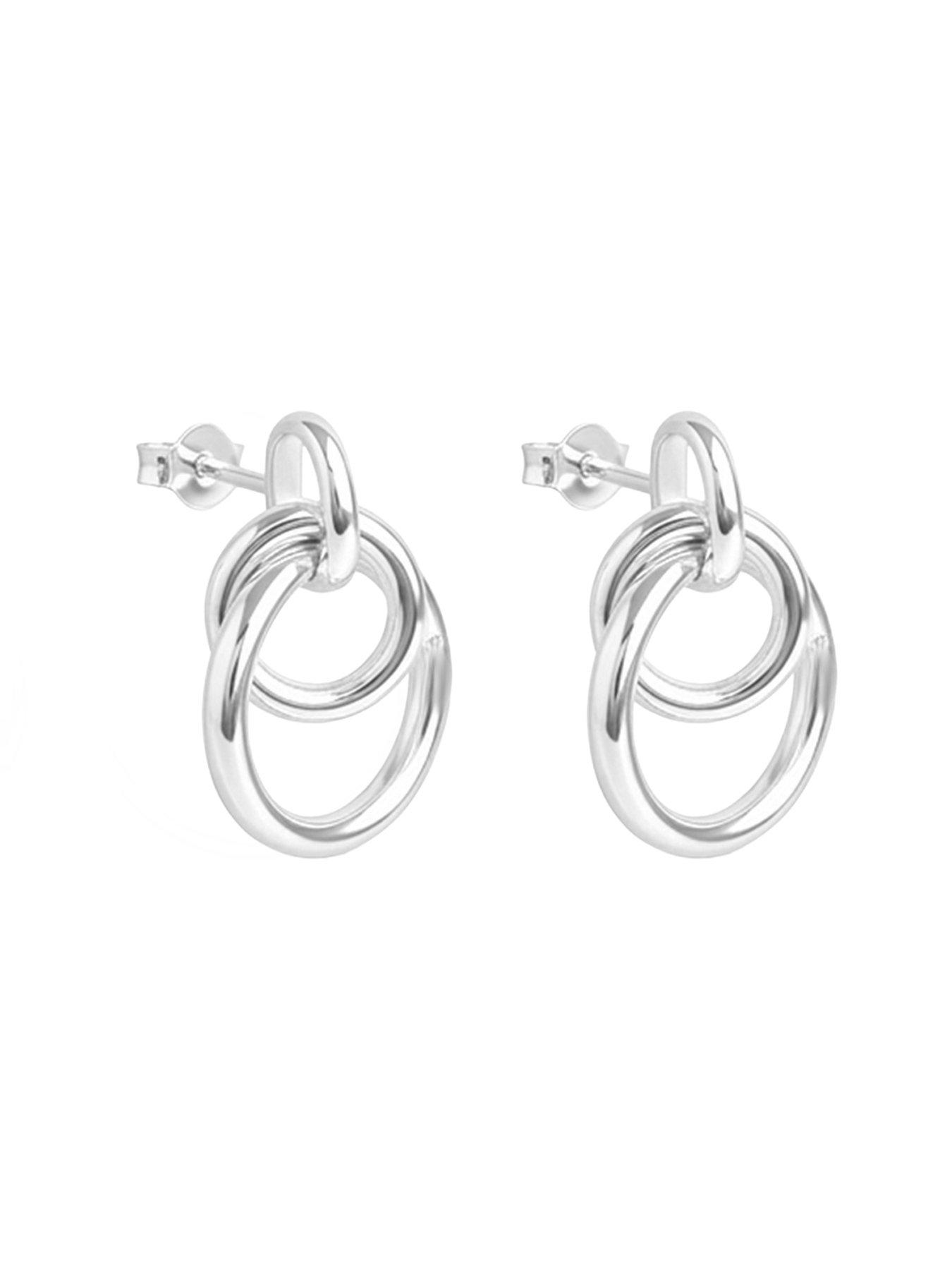 Image 3 of 5 of The Love Collection Sterling Silver Interlocking Ring Droppers