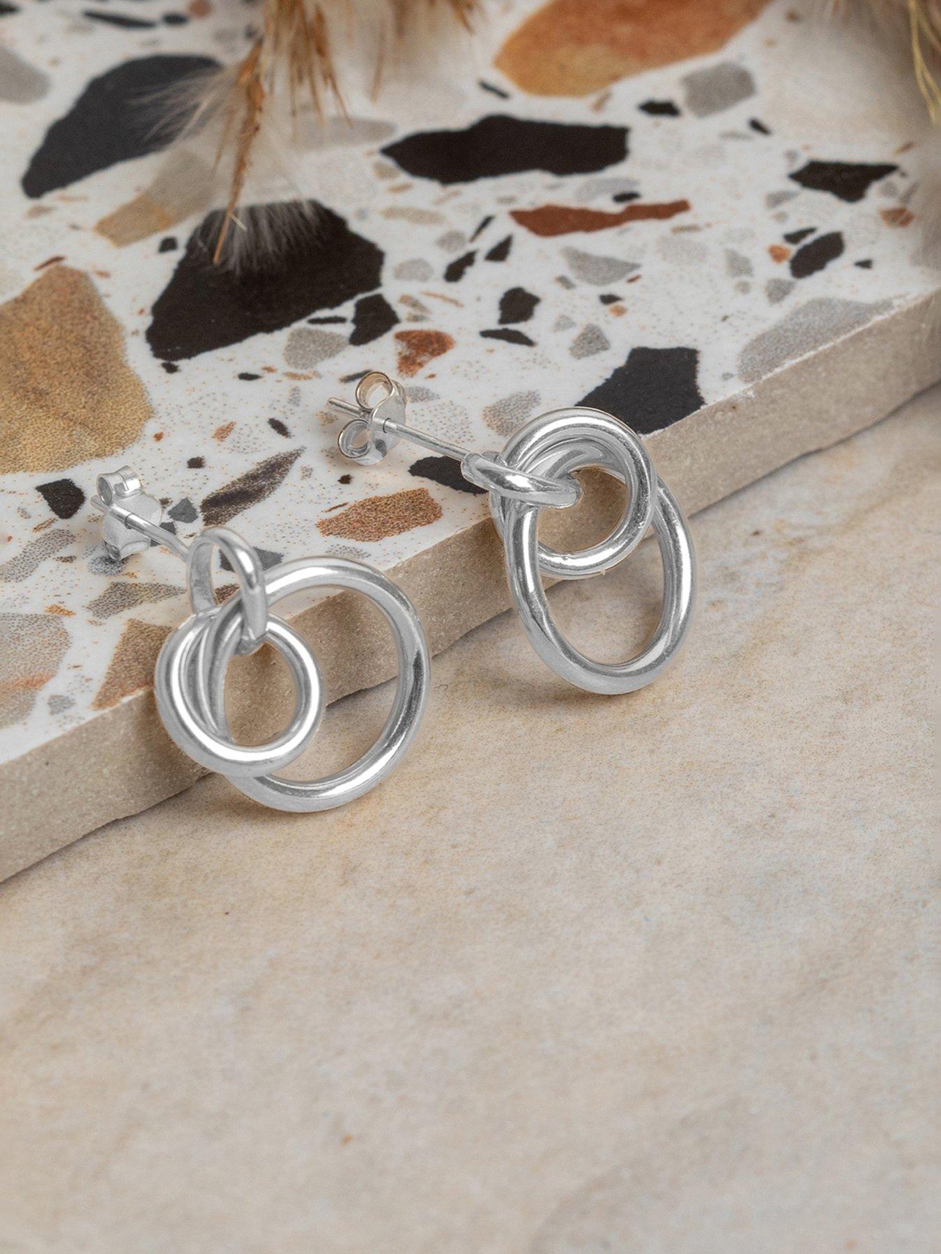 Image 4 of 5 of The Love Collection Sterling Silver Interlocking Ring Droppers