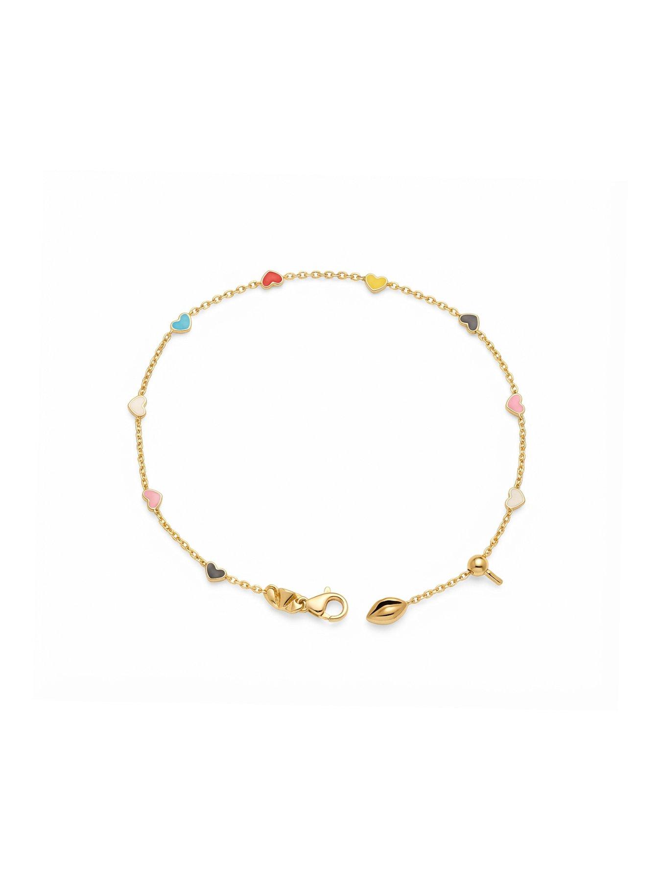 Image 2 of 4 of The Love Collection Gold Plated Sterling Silver Tiny Heart Multi Bracelet