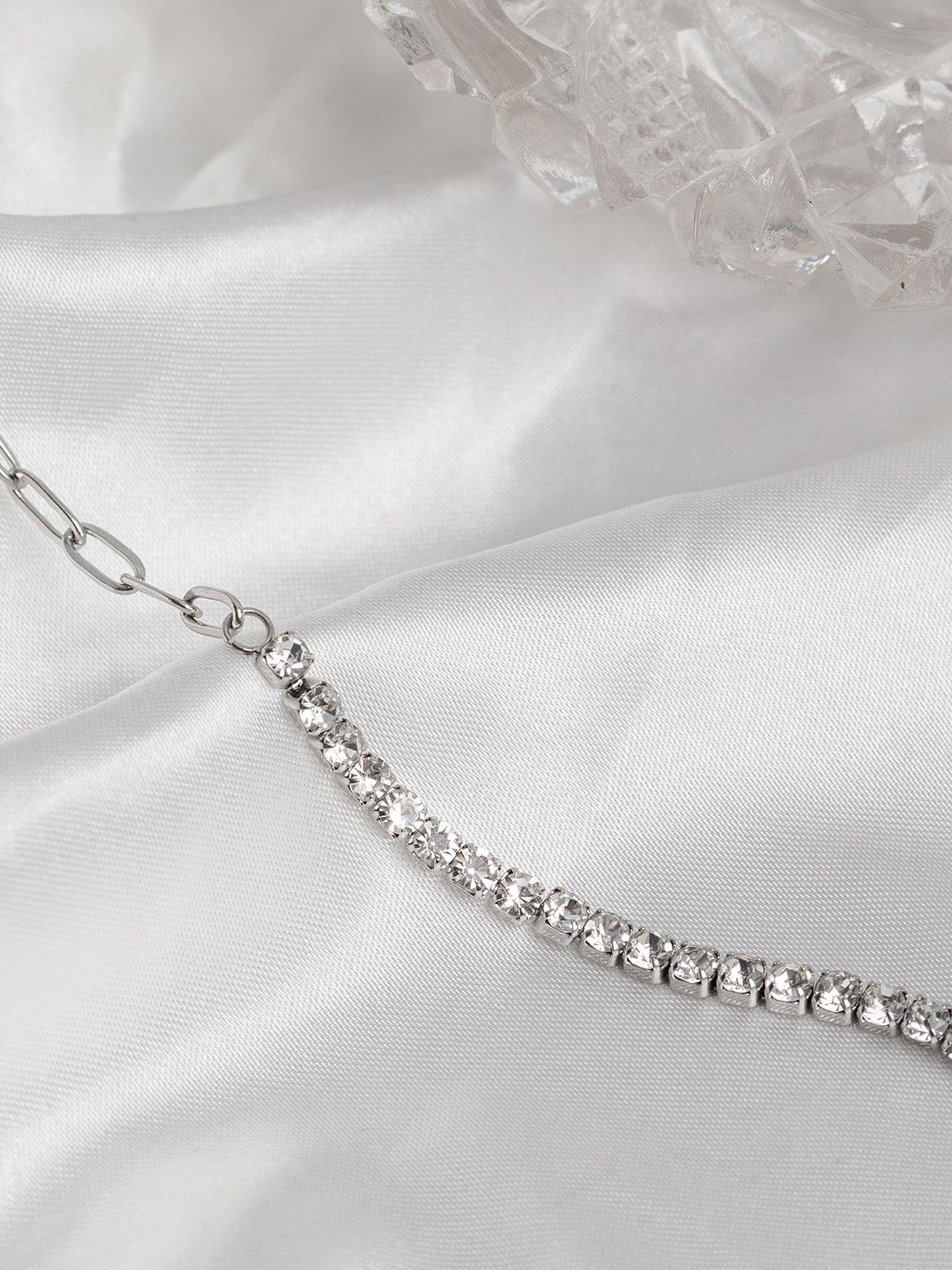 Image 4 of 4 of The Love Collection Stainless Steel Tennis and Chunky Link Bracelet