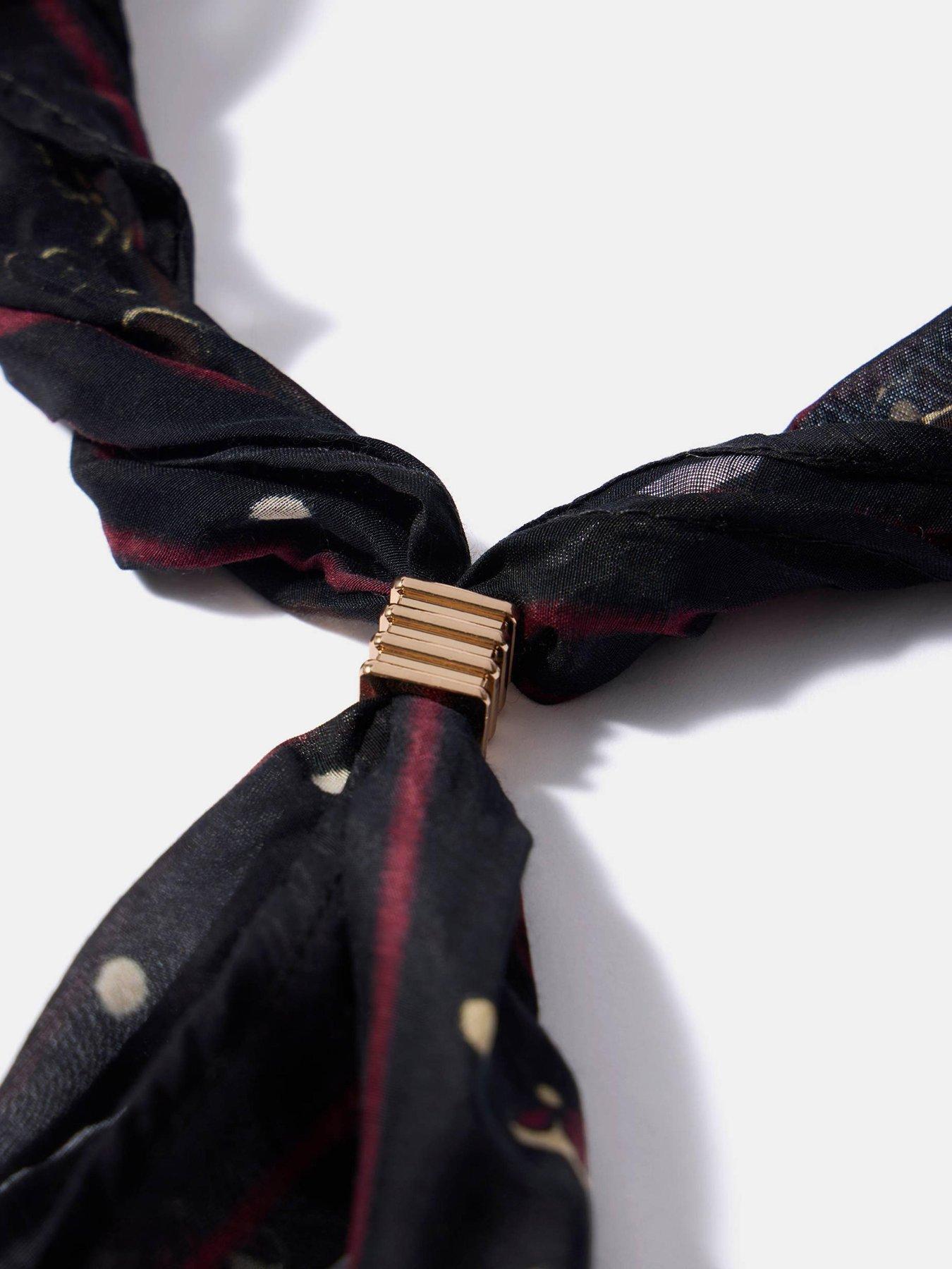 Image 2 of 3 of Mint Velvet Lightweight Neck Scarf - Black