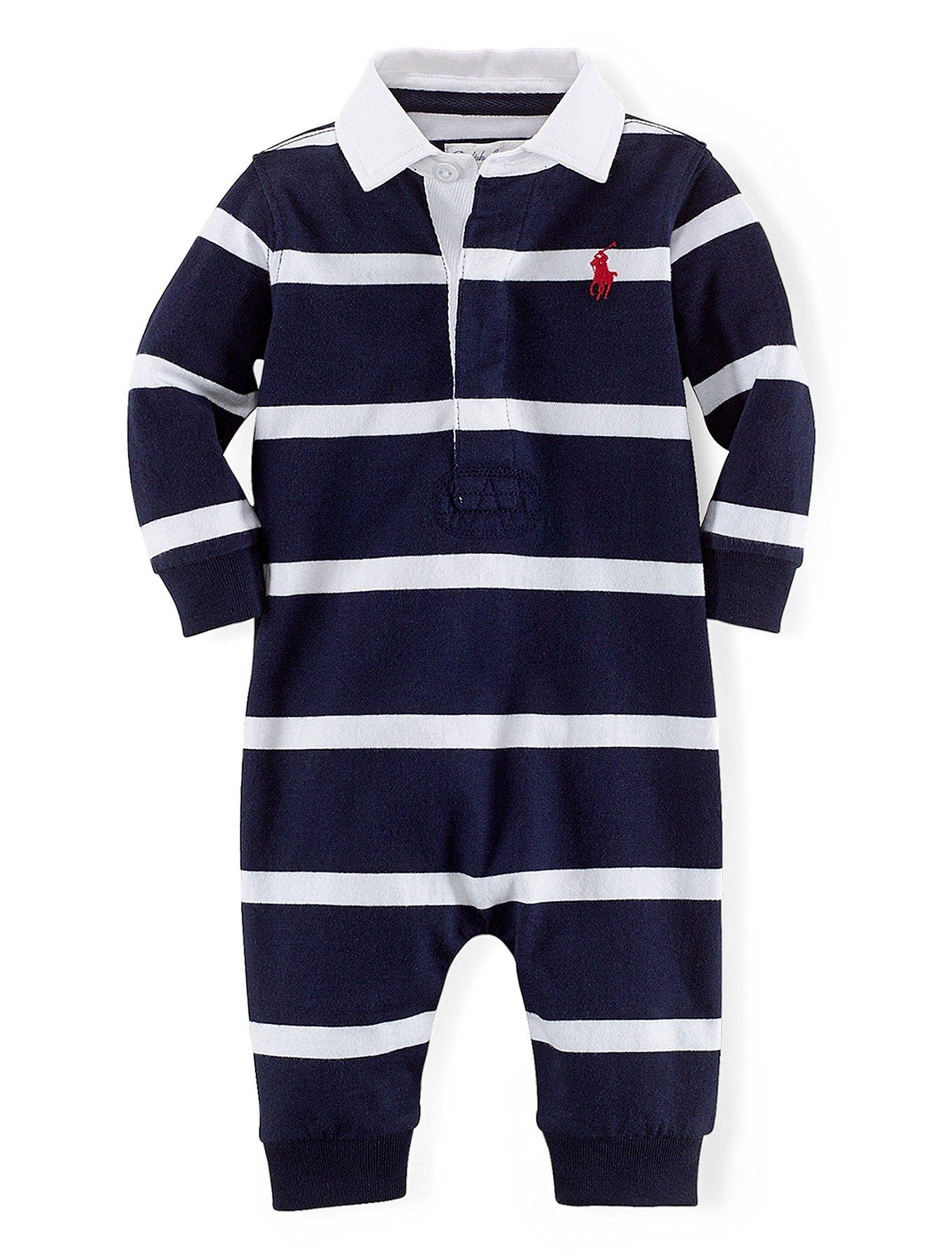 Polo Ralph Lauren Baby Boys Stripe Coverall - Navy